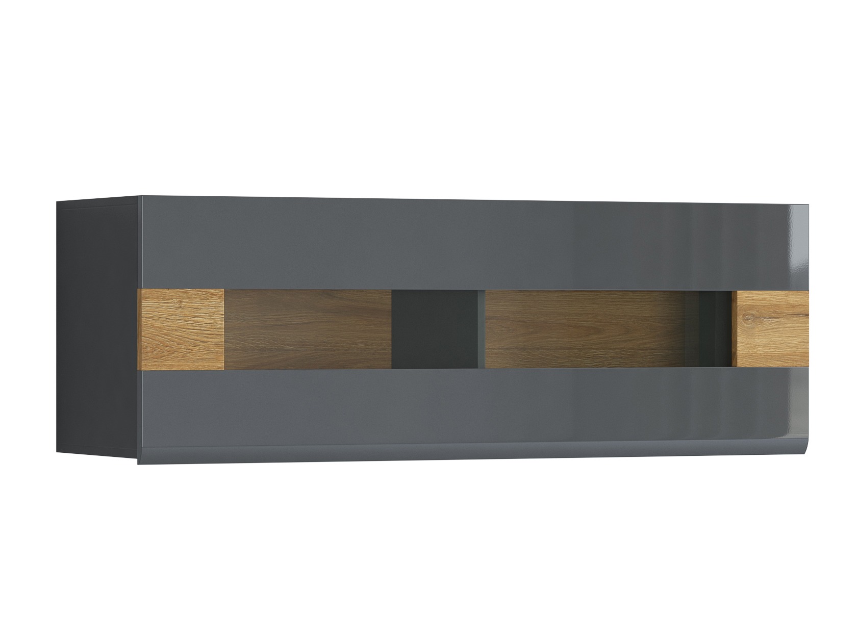 Hängeschrank Torsone 116 (Anthrazit + Gloss anthrazit + Grandson Eichenholzoptik)