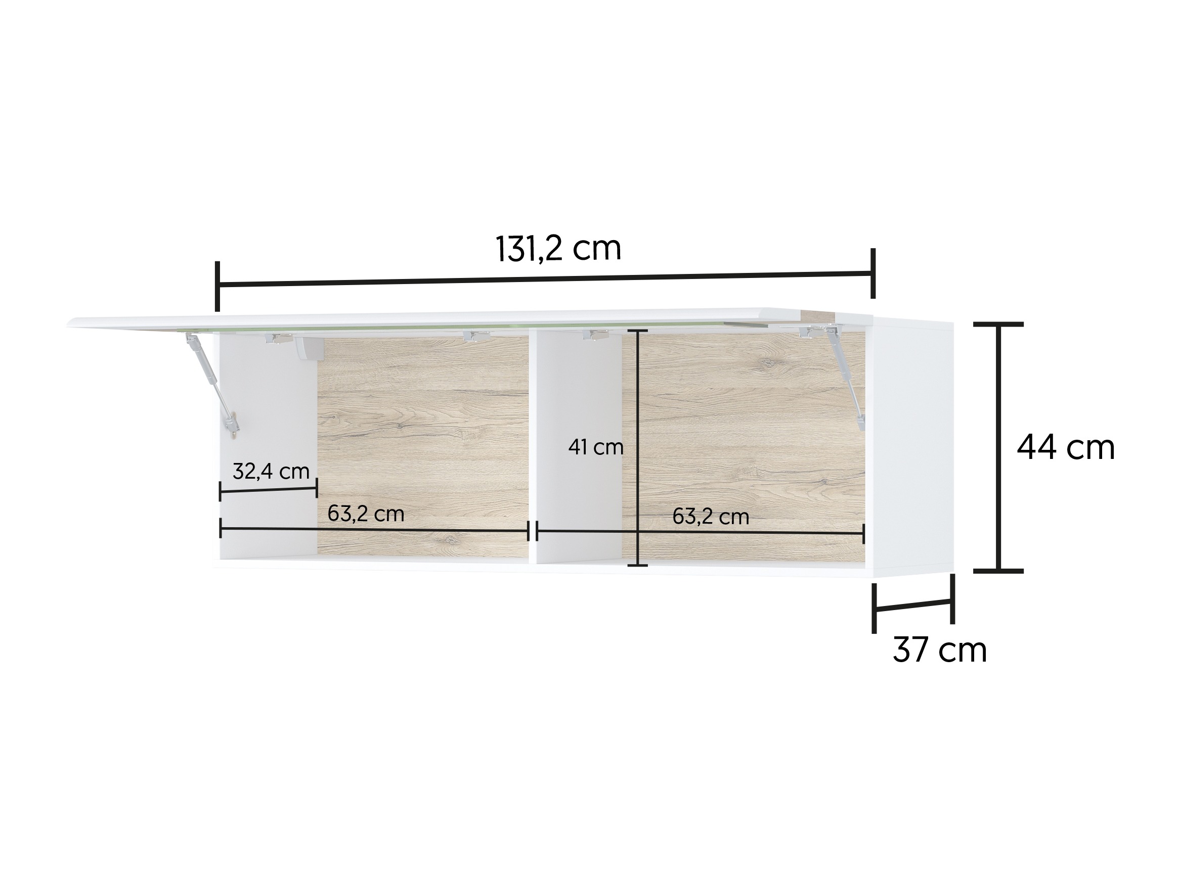 Hängeschrank Torsone 116 (Weiss + Weiss glänzend)