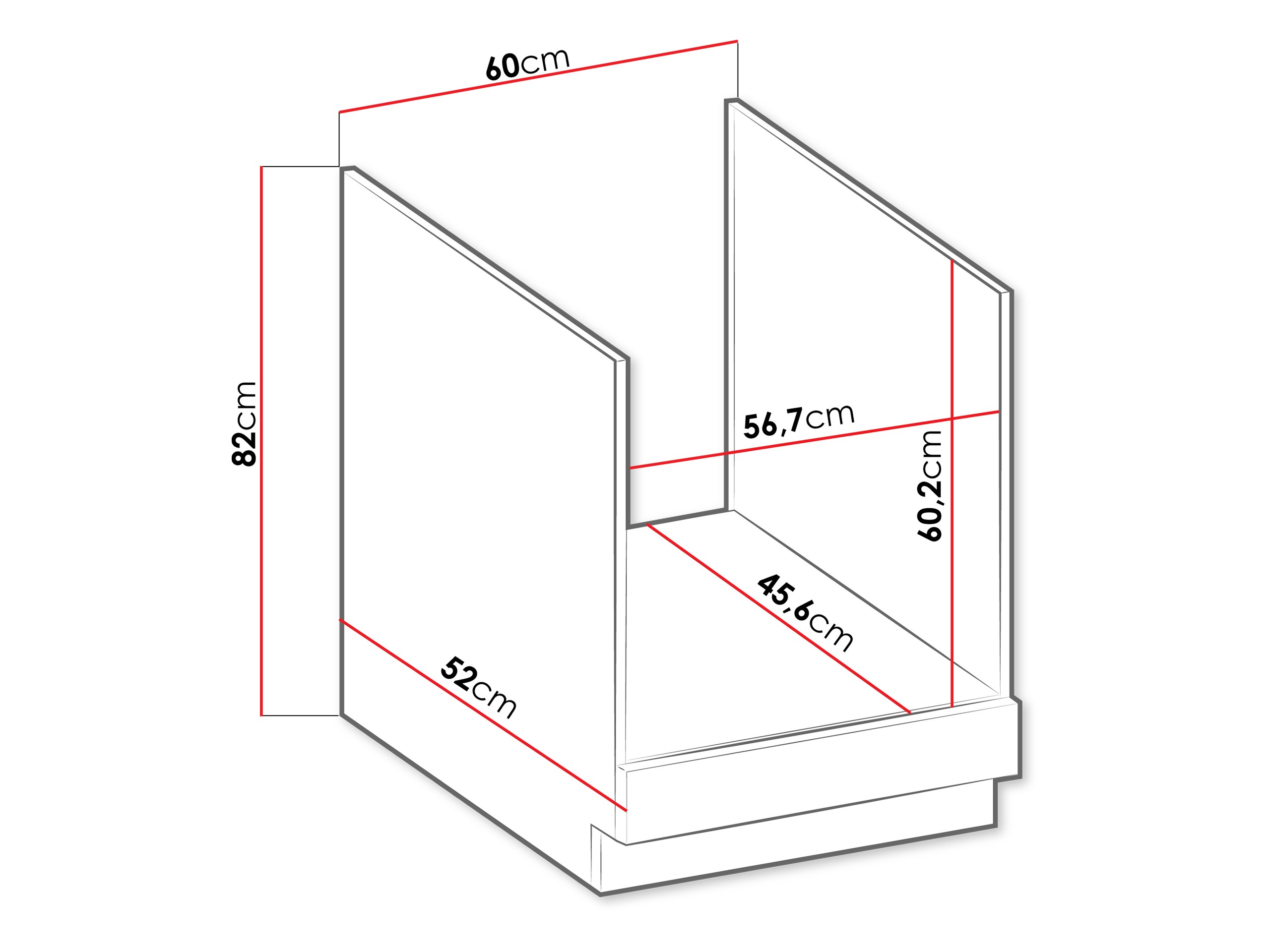 Modularer Schrank für Einbaugeräte Sole 130