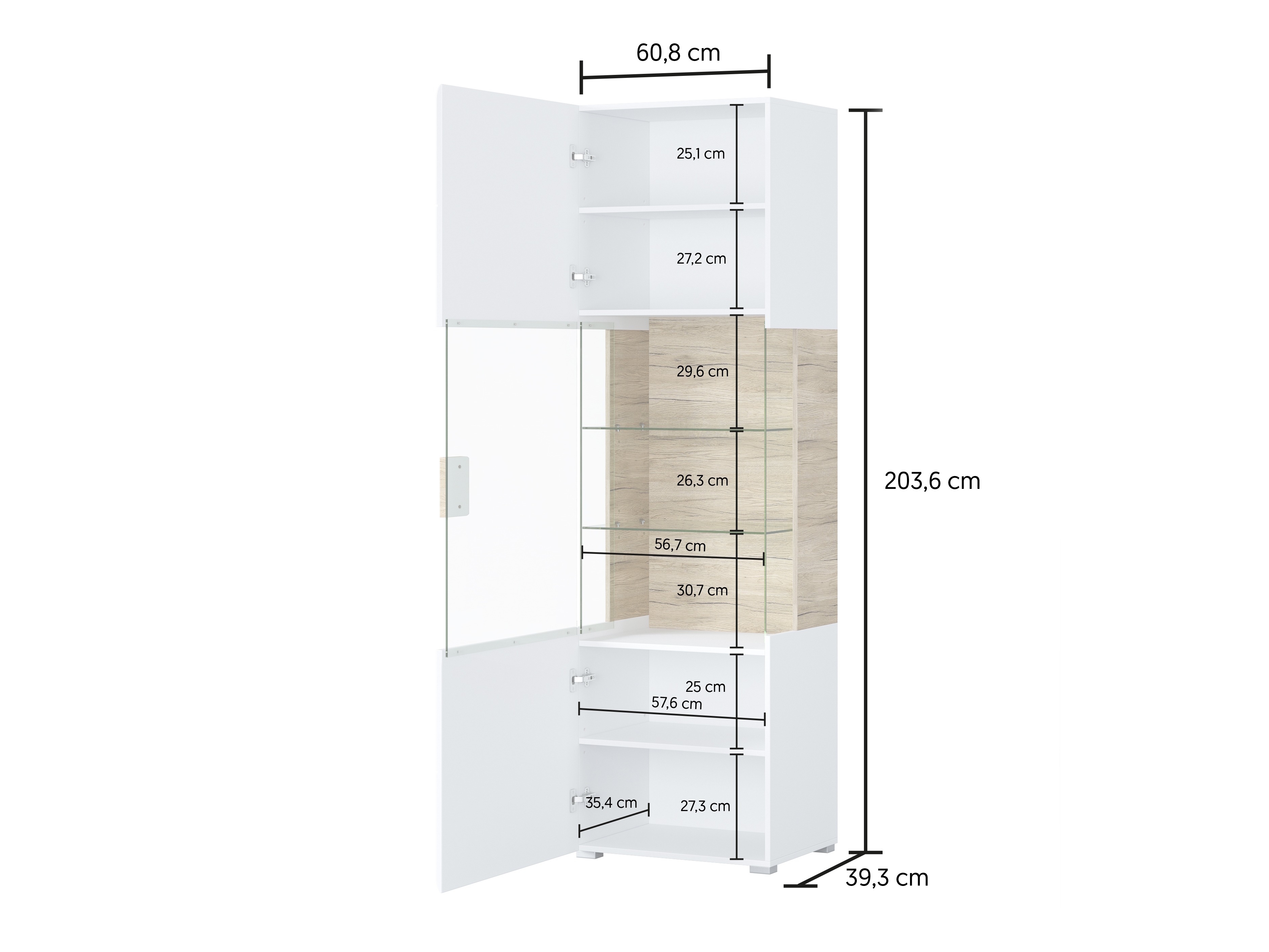 Regal Torsone 103 (Anthrazit + Gloss anthrazit + Grandson Eichenholzoptik)