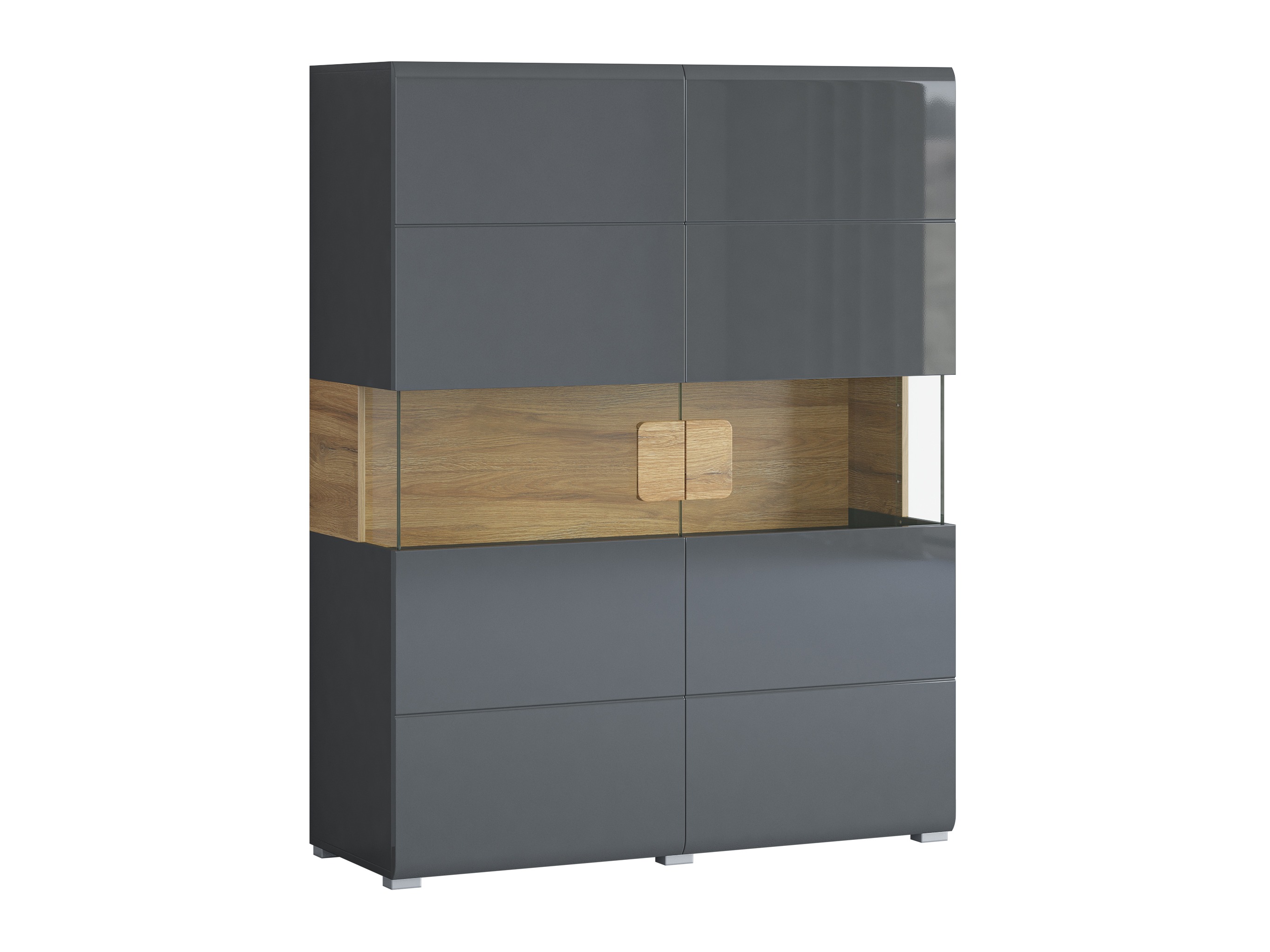 Regal Torsone 107 (Anthrazit + Gloss anthrazit + Grandson Eichenholzoptik)