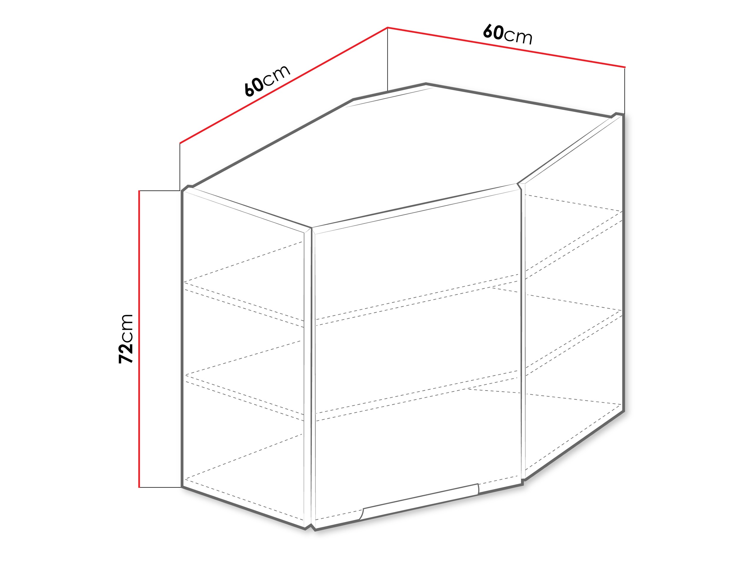 Modularer Eckhängeschrank Sole 142