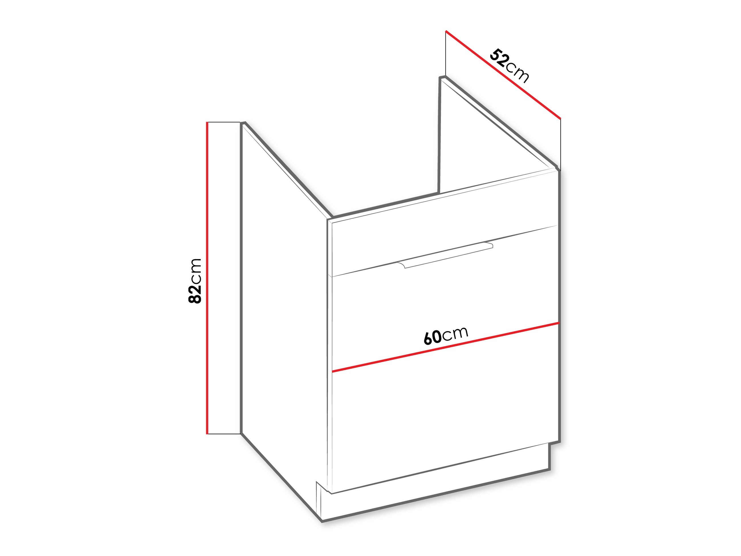 Modularer Spülenunterschrank mit Schublade Sole 141