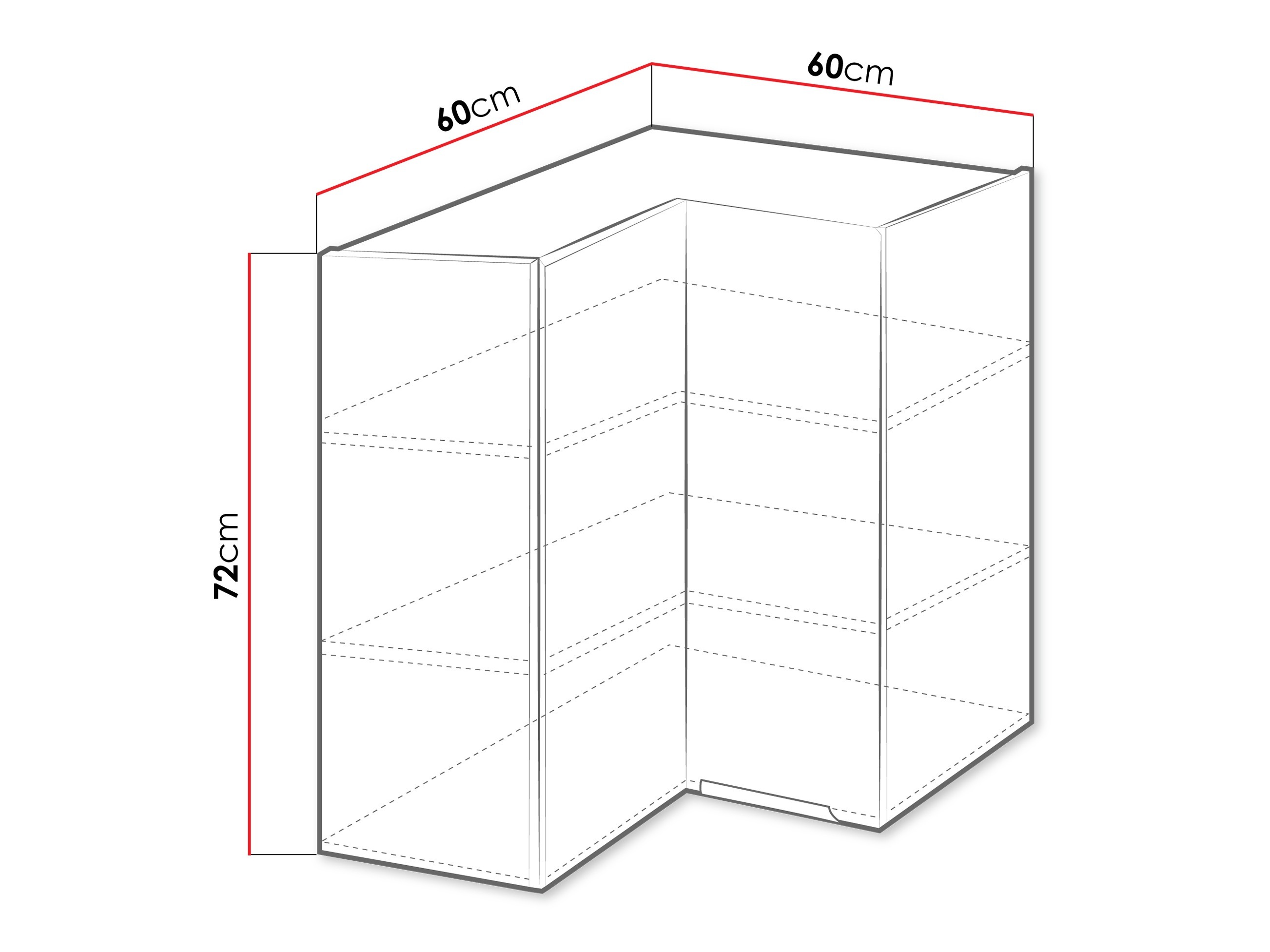 Modularer Eckhängeschrank Sole 143