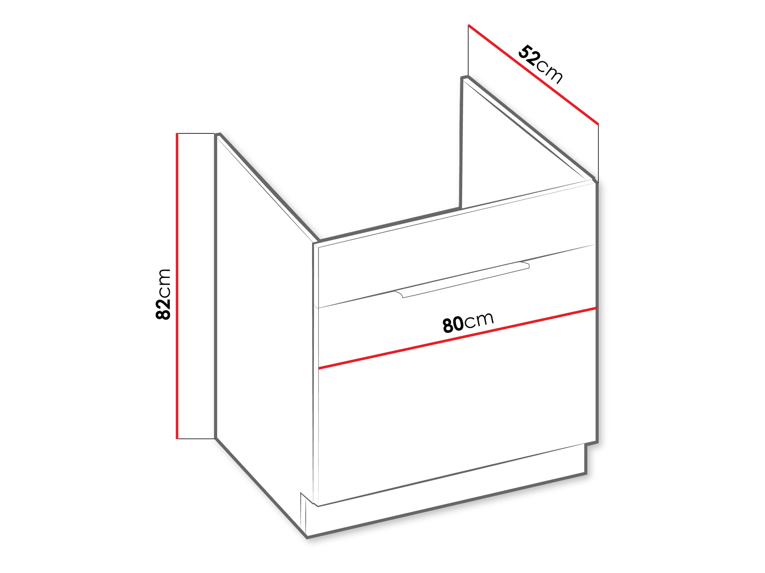 Modularer Spülenunterschrank mit Schublade Sole 152