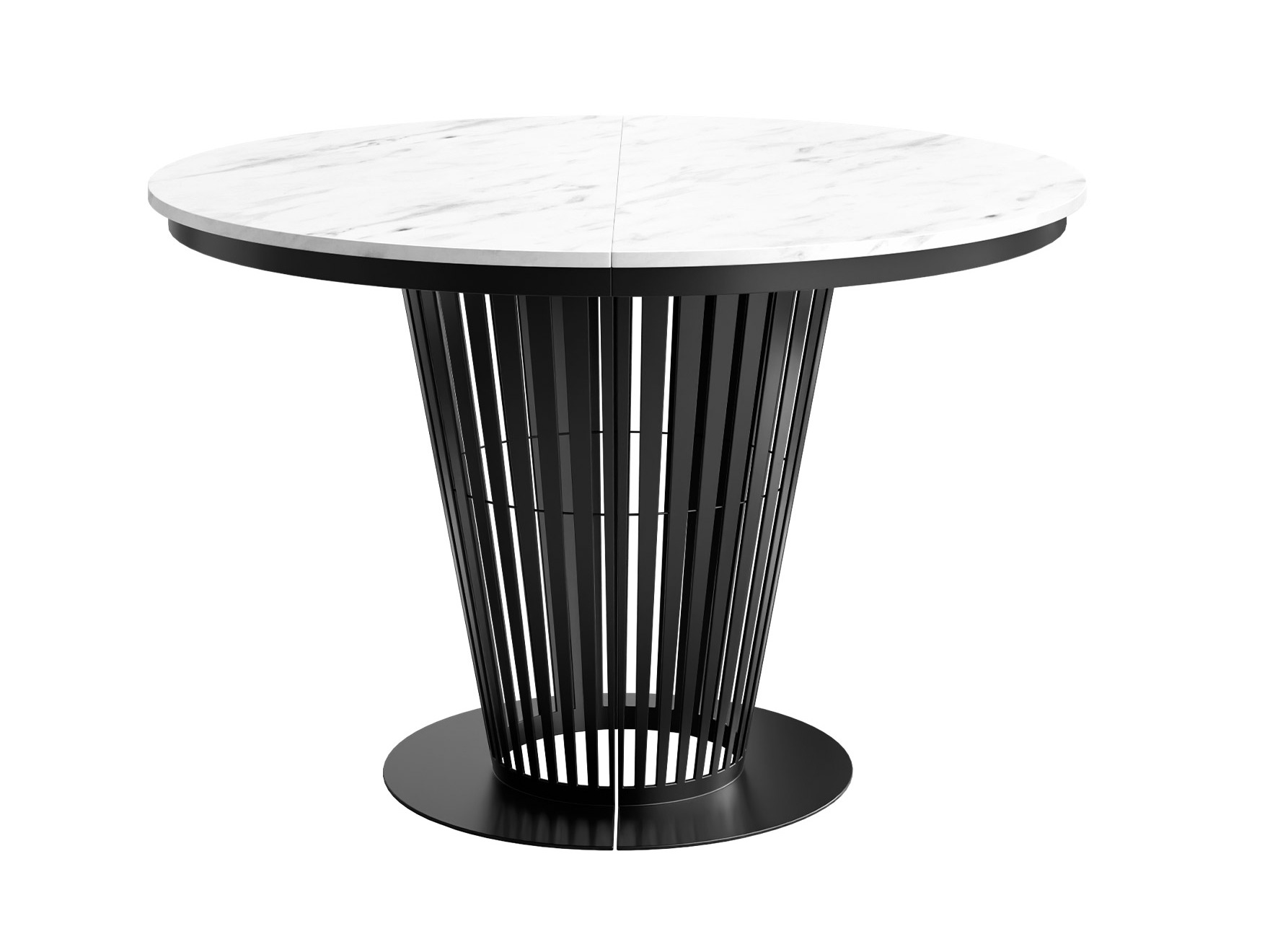 Tisch Oswego 179 (Schwarz + Weisser Marmor)