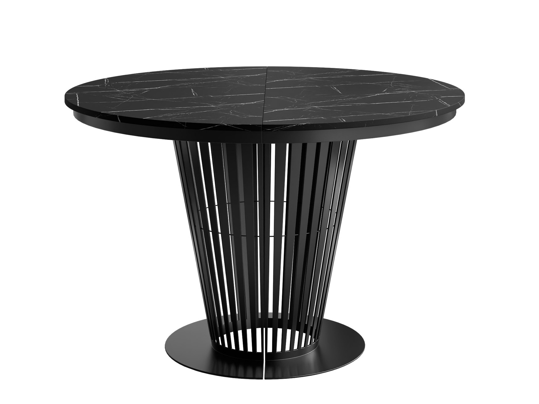 Tisch Oswego 181 (Schwarz + Schwarzer Marmor)