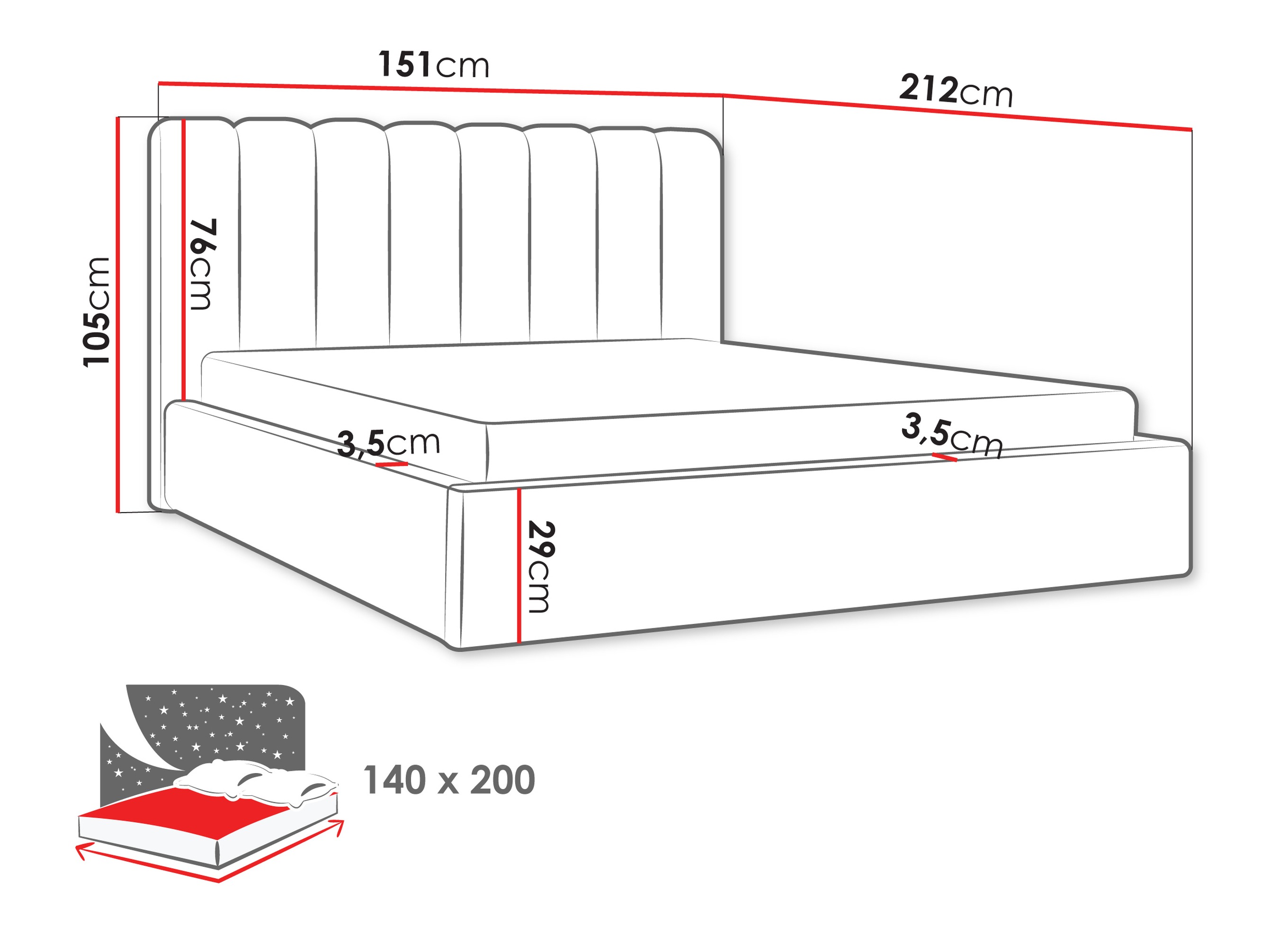 Bett ComfiDream Stylos (Margo 227.04)