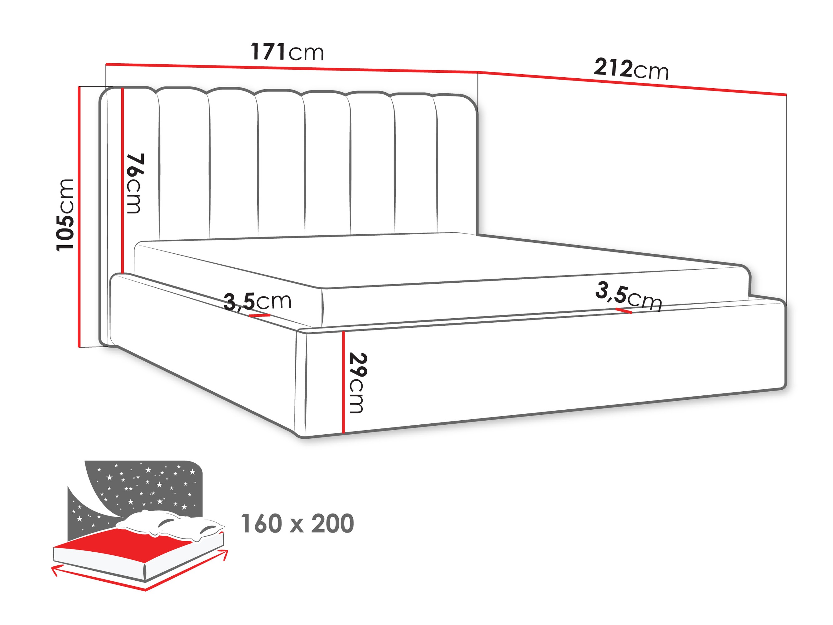 Bett ComfiDream Stylos (Margo 227.04)