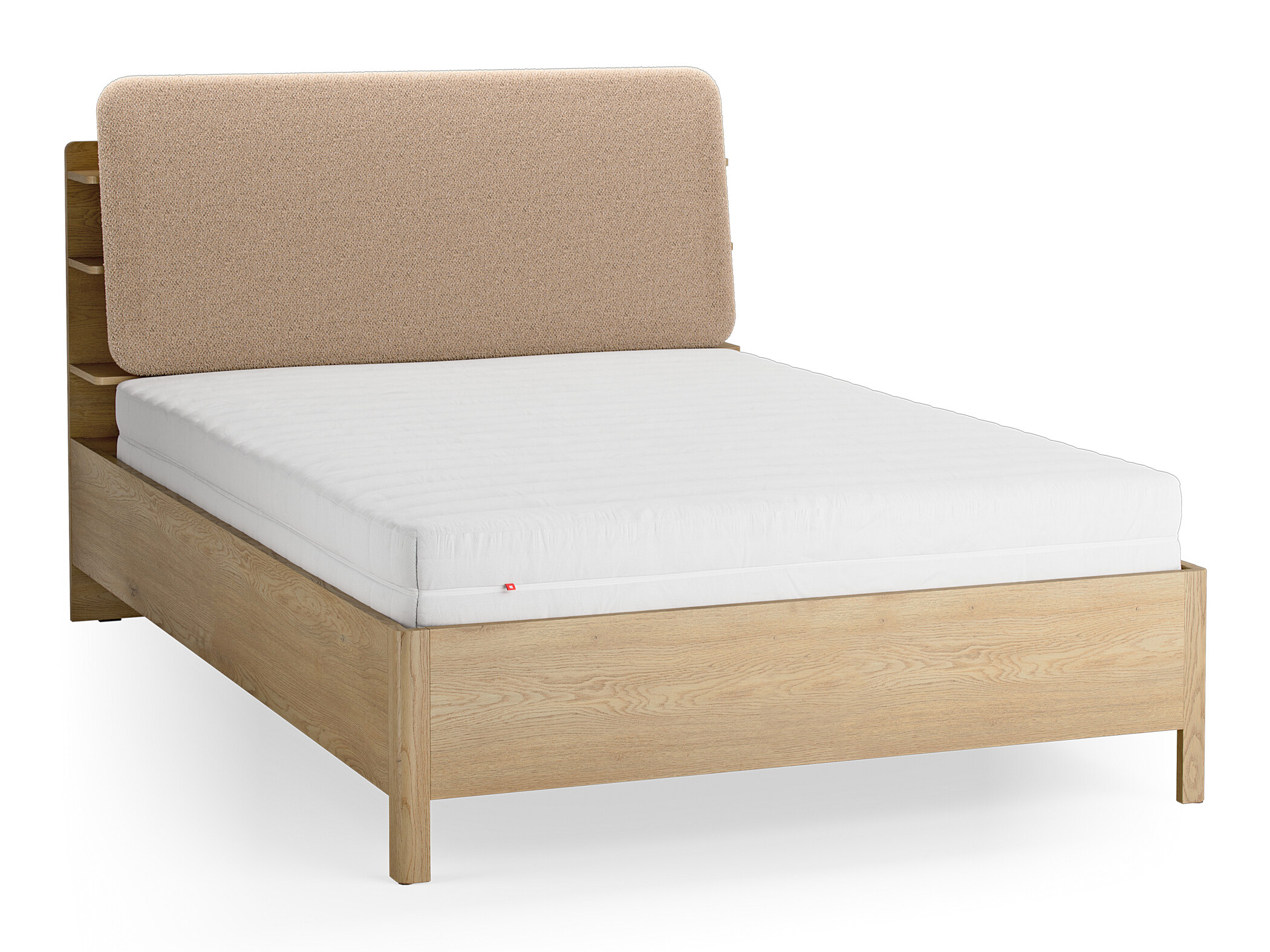 Bett Ruvcamu 108 (Eichenholzoptik + Beige)