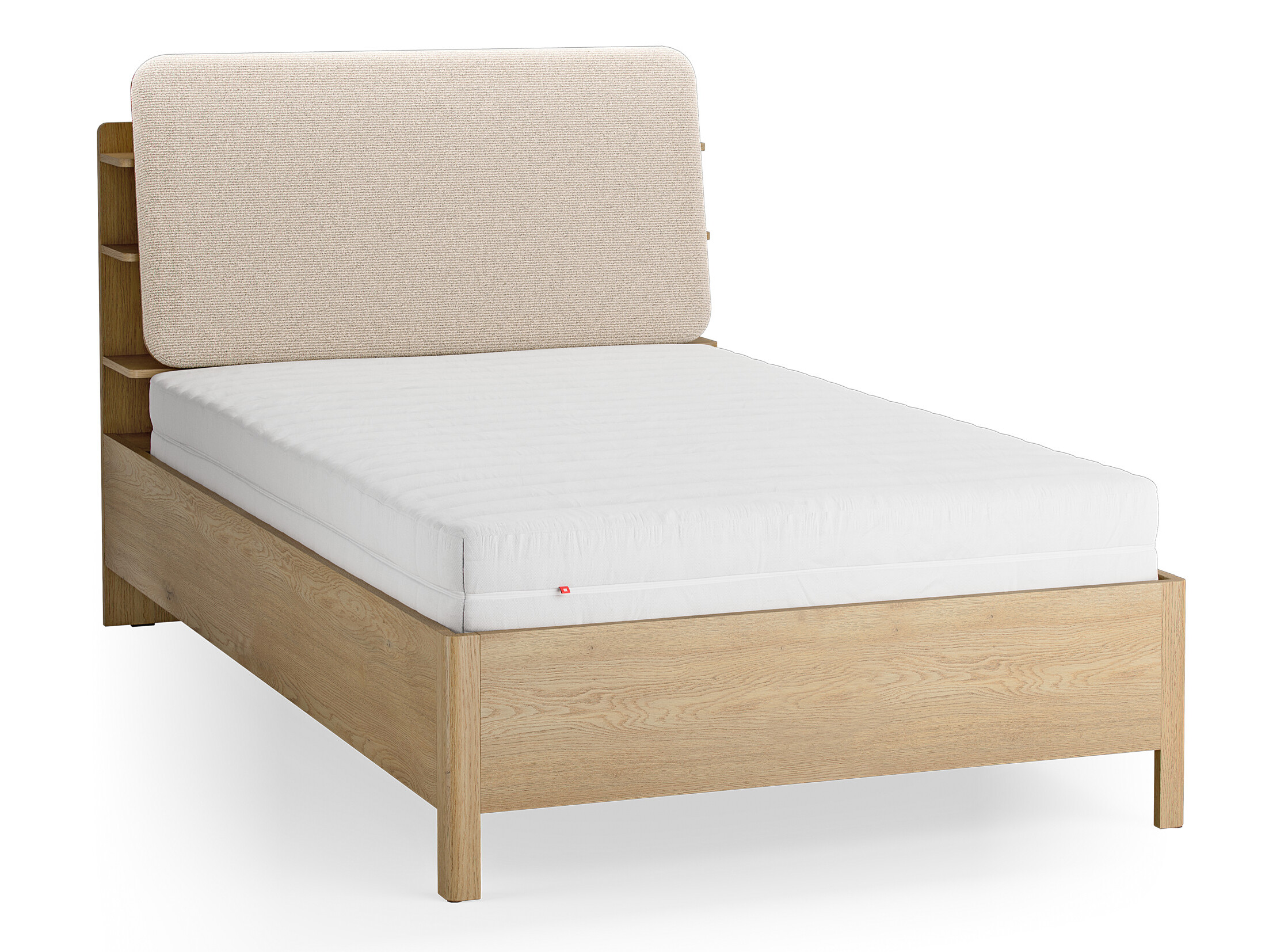 Bett Ruvcamu 108 (Eichenholzoptik + Ecru weiss)