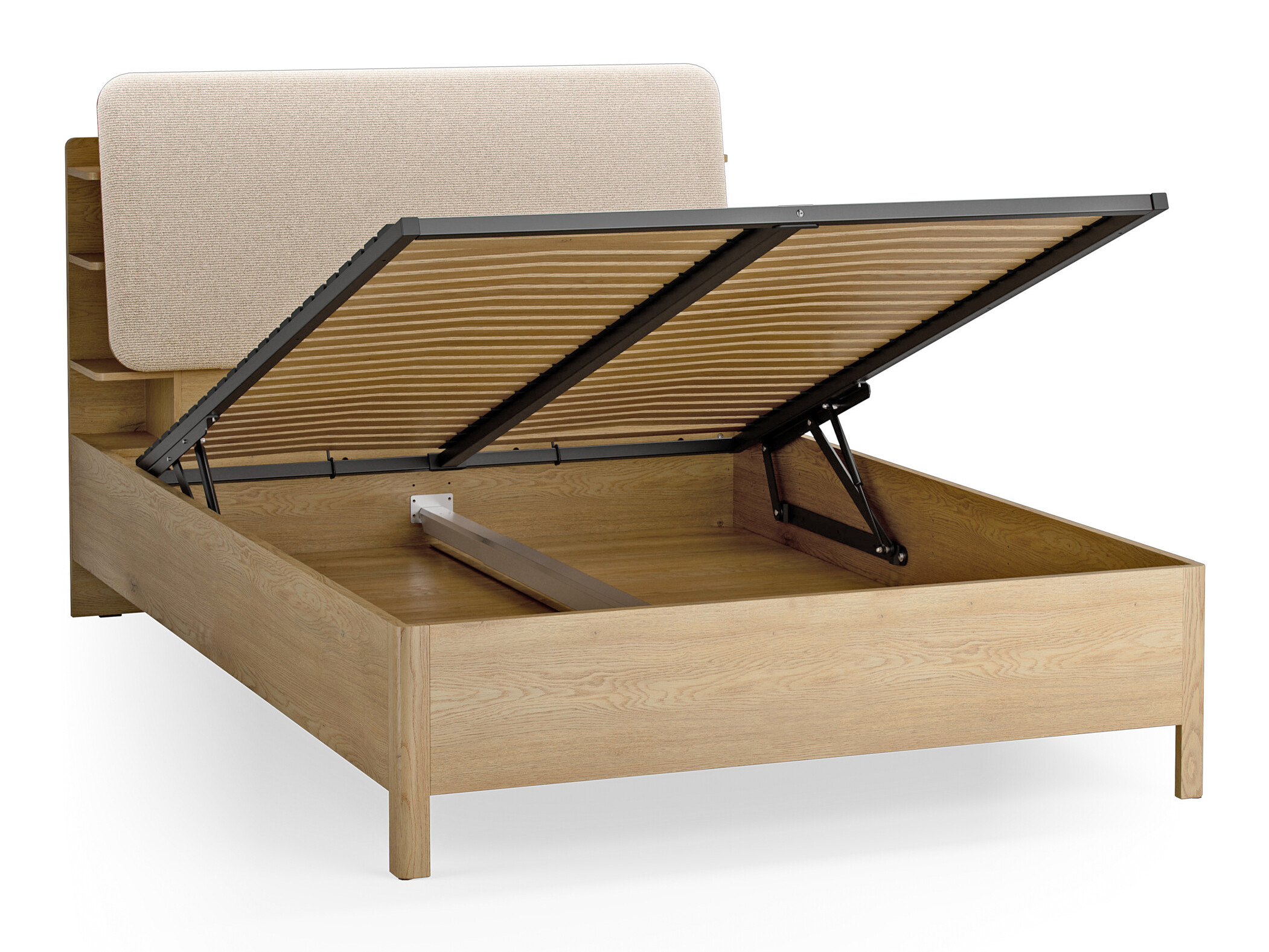 Bett Ruvcamu 108 (Eichenholzoptik + Ecru weiss)