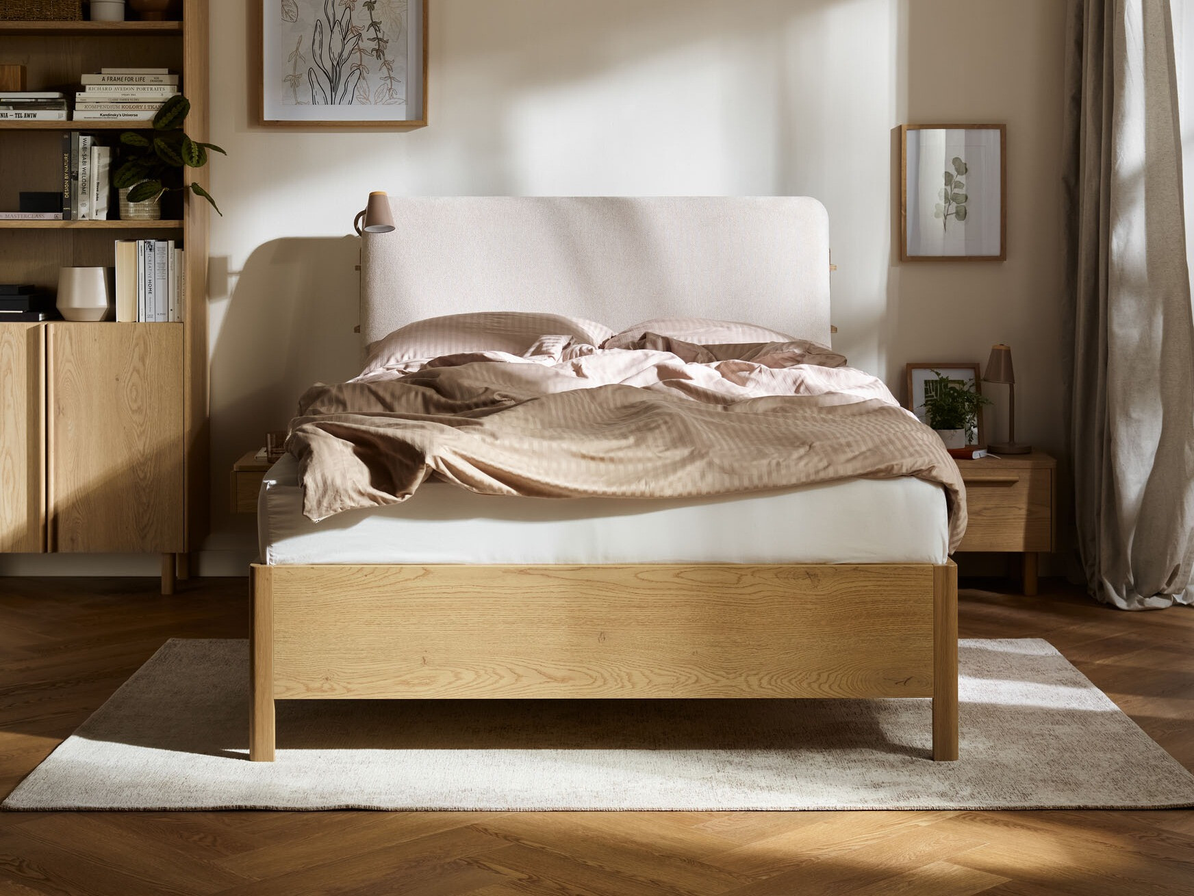 Bett Ruvcamu 108 (Eichenholzoptik + Ecru weiss)