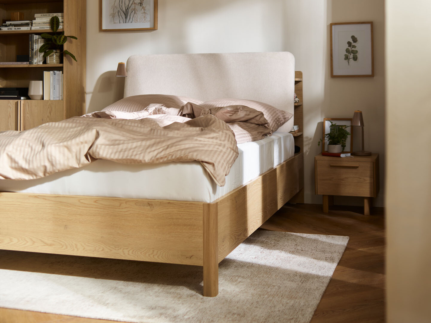 Bett Ruvcamu 108 (Eichenholzoptik + Ecru weiss)