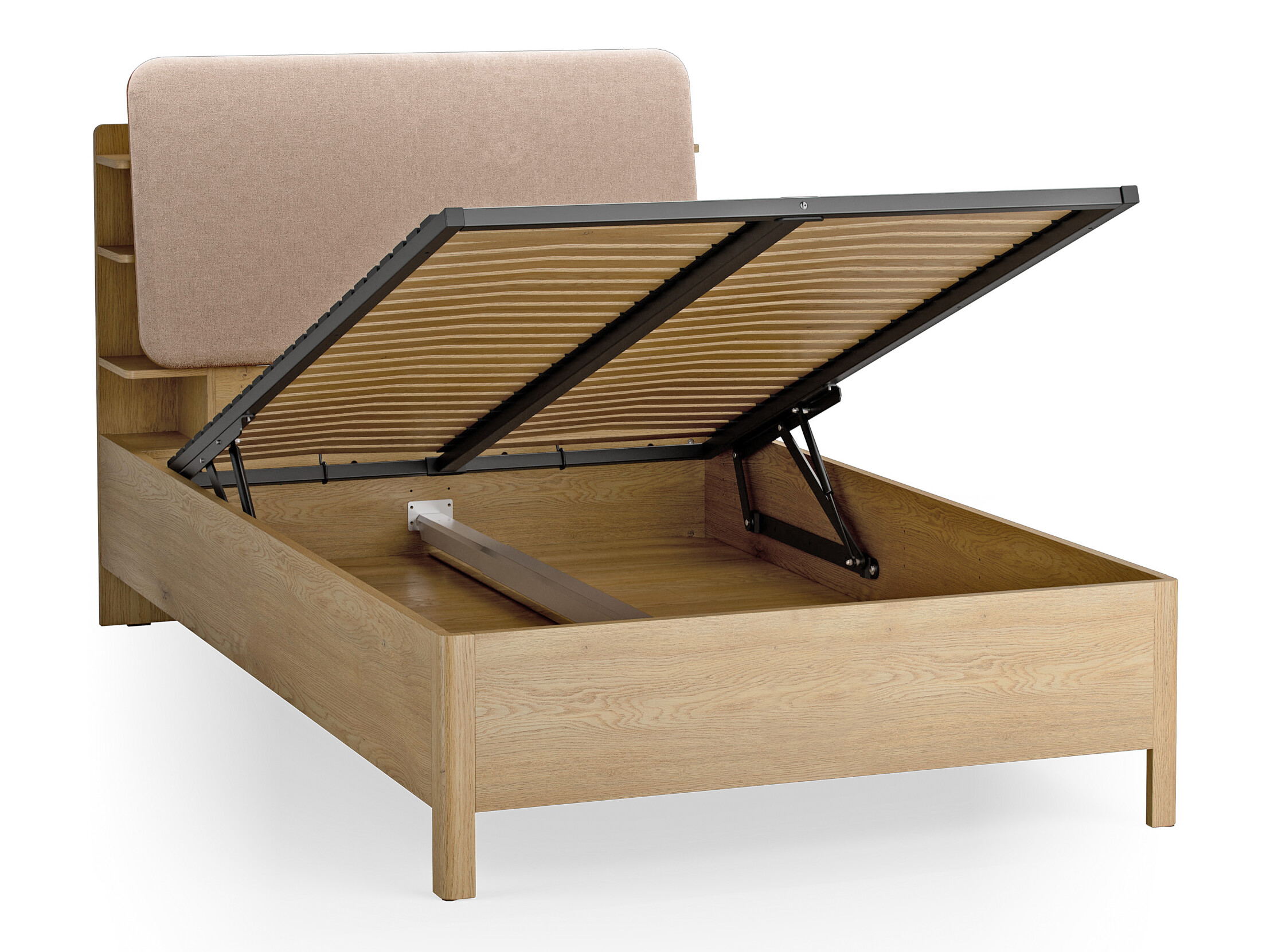 Bett Ruvcamu 108 (Eichenholzoptik + Taupe)