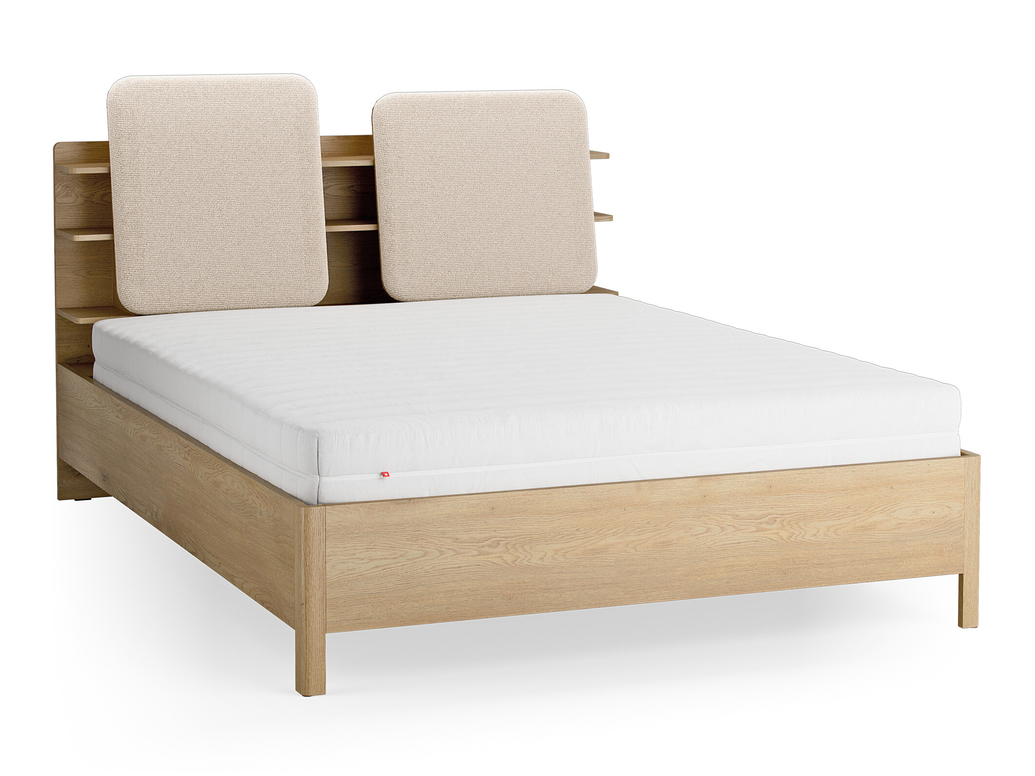 Bett Ruvcamu 109 (Eichenholzoptik + Ecru weiss)