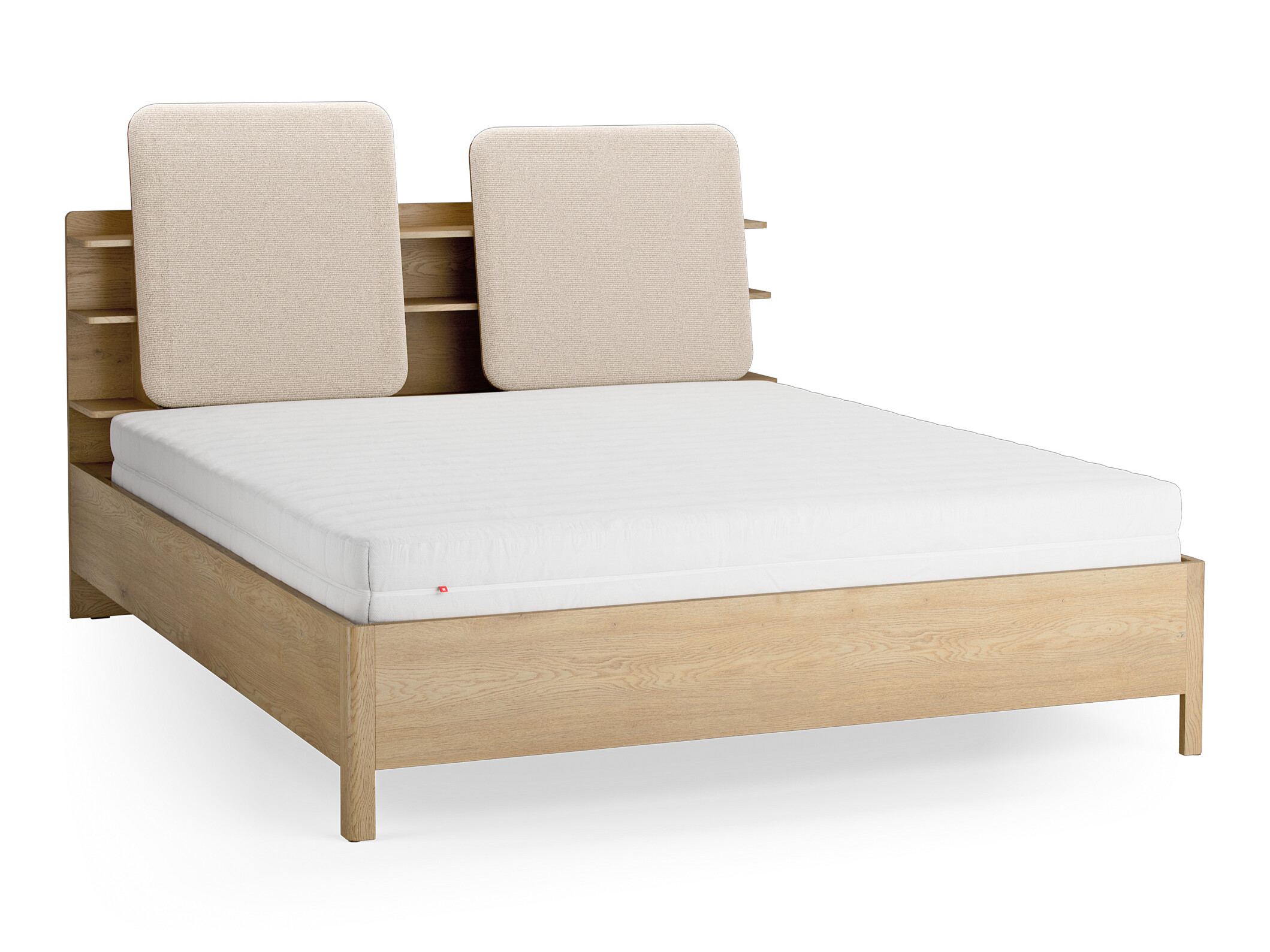 Bett Ruvcamu 109 (Eichenholzoptik + Ecru weiss)