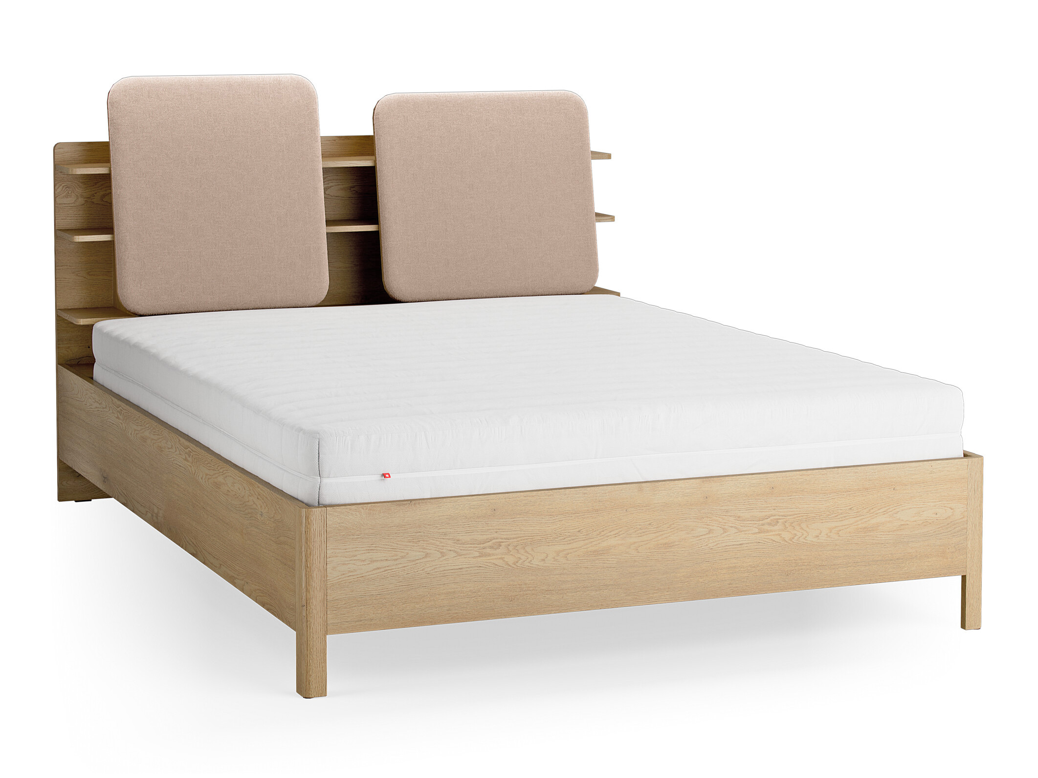 Bett Ruvcamu 109 (Eichenholzoptik + Taupe)