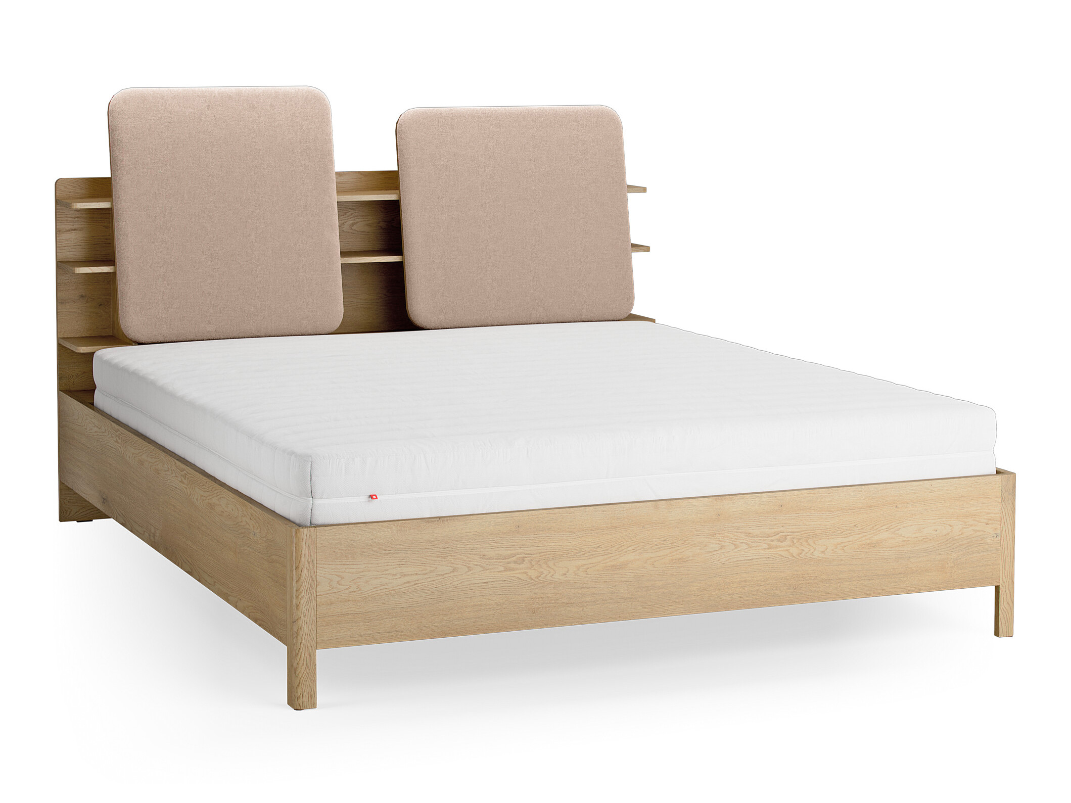 Bett Ruvcamu 109 (Eichenholzoptik + Taupe)