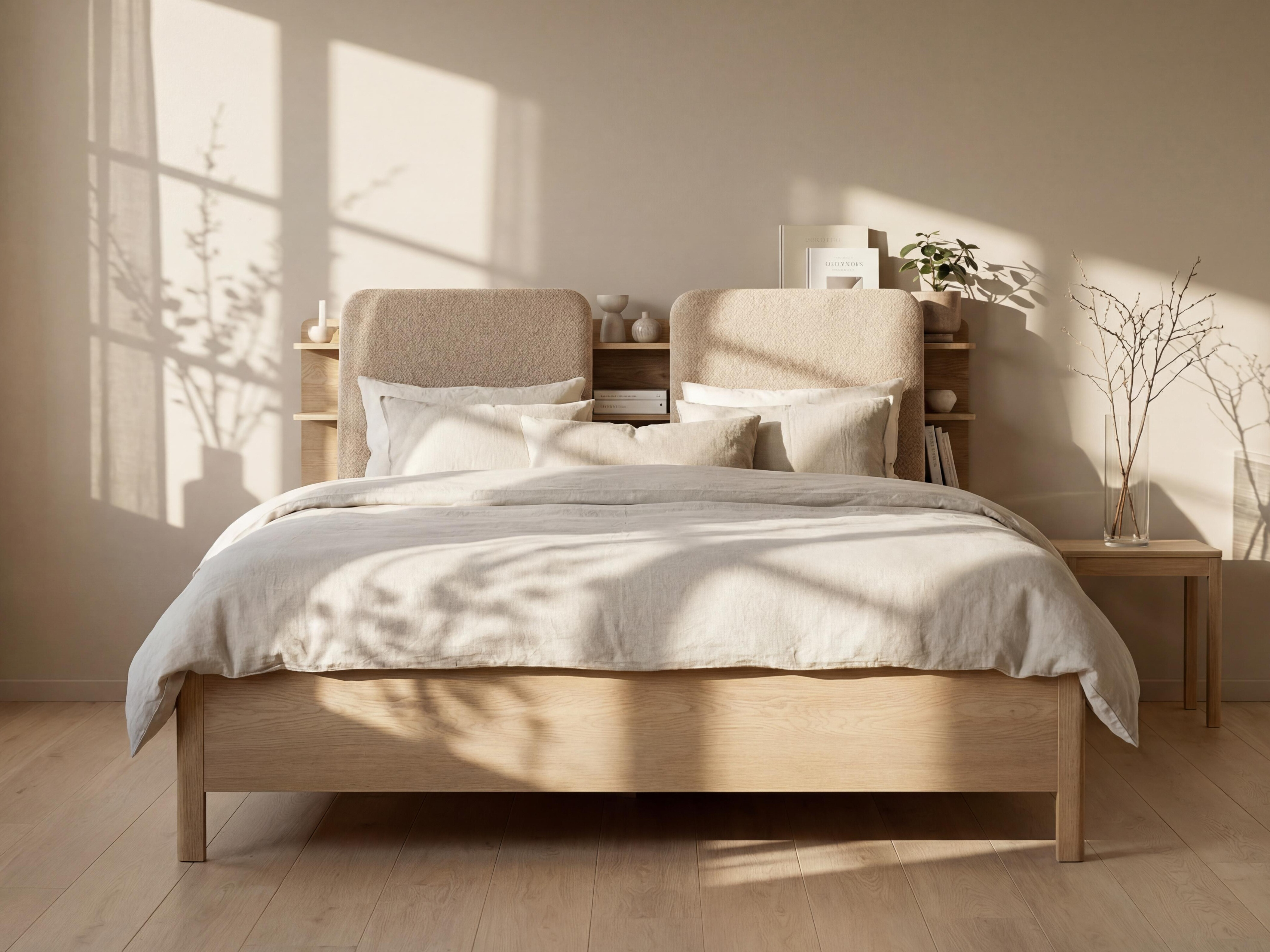 Bett Ruvcamu 109 (Eichenholzoptik + Taupe)