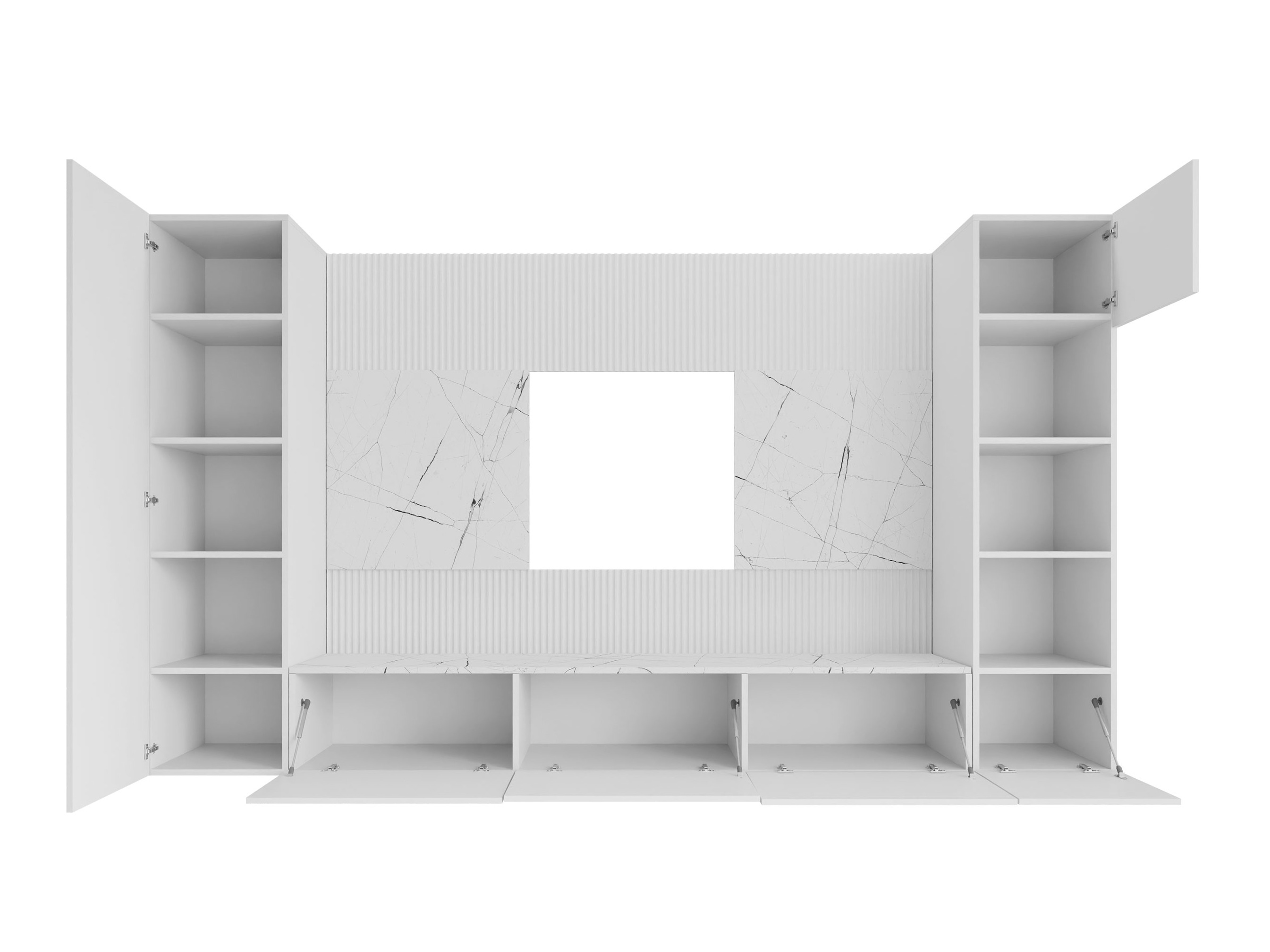Wohnzimmer-Sets Comfivo Salix IV (Weiss + Weisser Marmor)