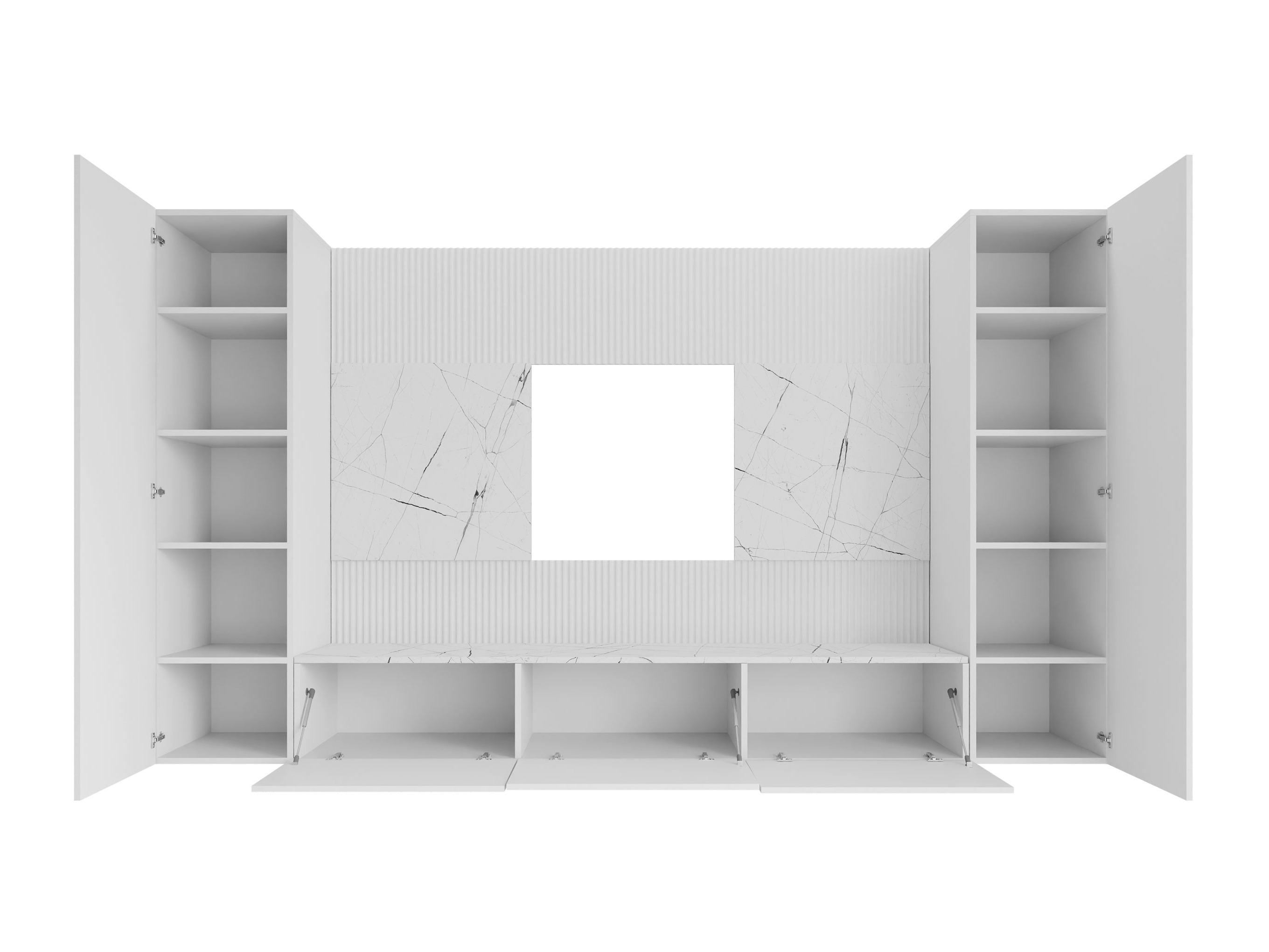 Wohnzimmer-Sets Comfivo Salix V (Weiss + Weisser Marmor)