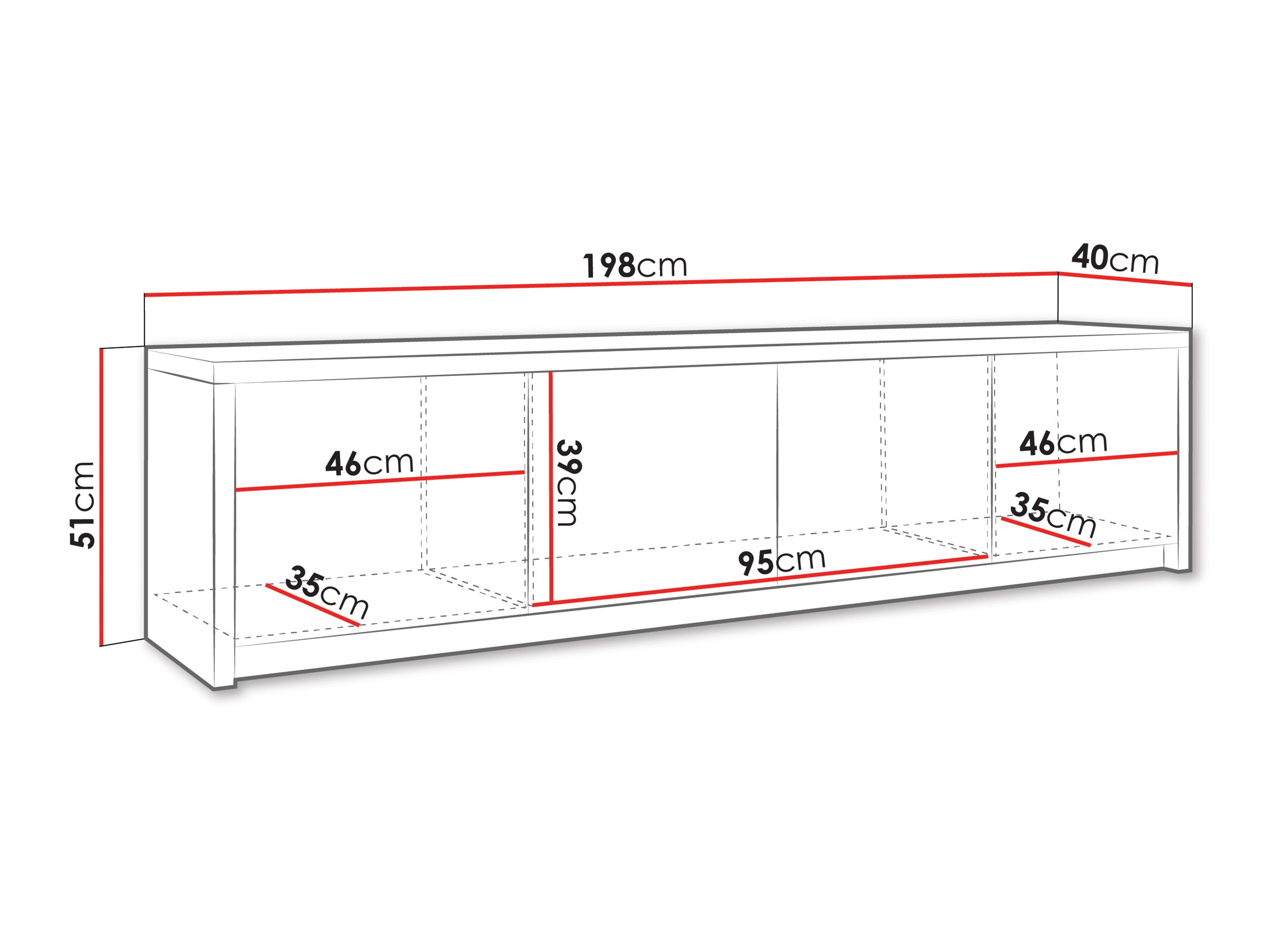 TV-Möbel Providence 201 (Weiss)