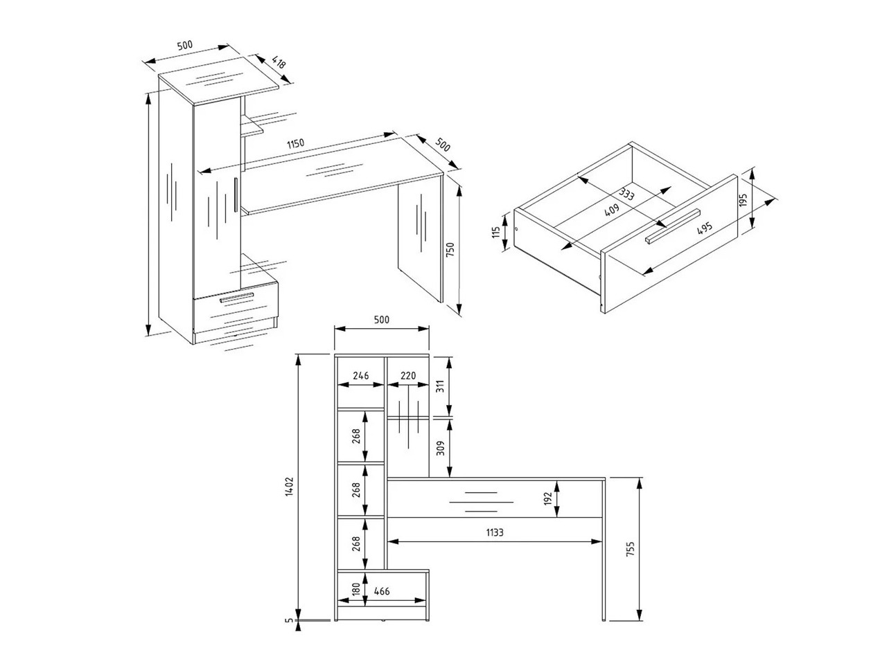 Bürotisch Mandeville 321 (Weiss)