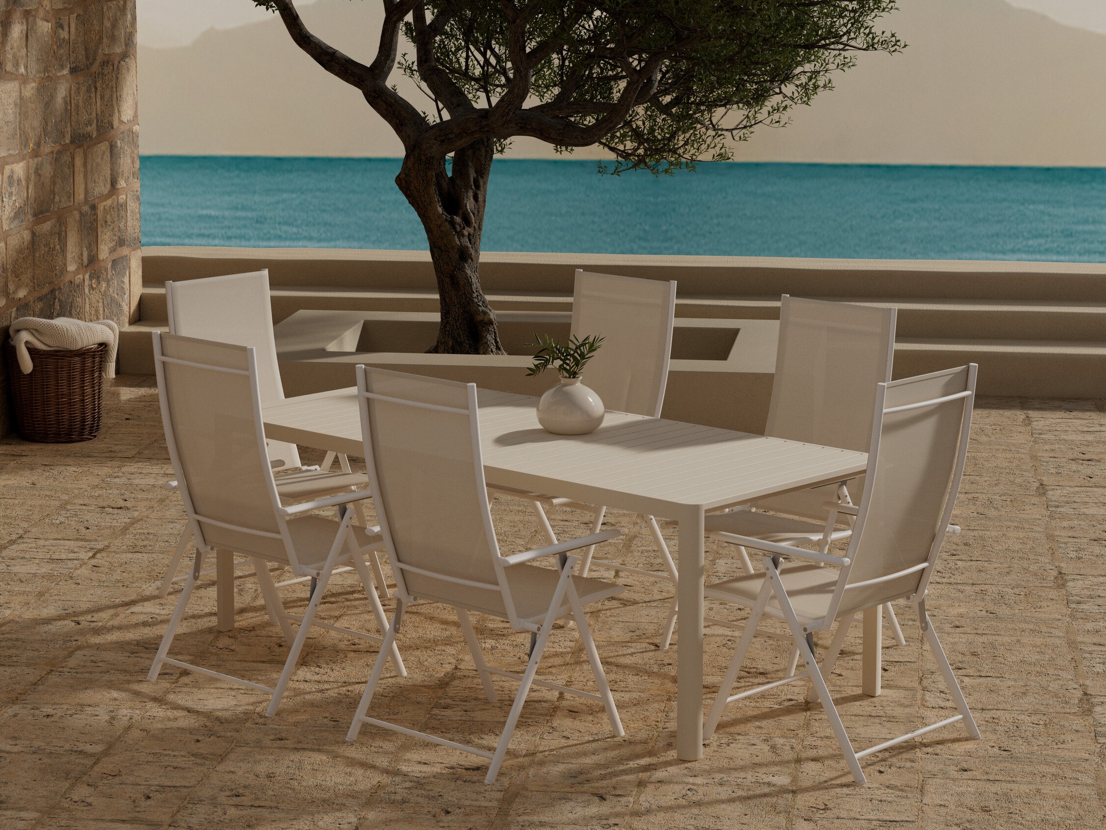 Tisch und Stühle Dallas 5256 (Beige)