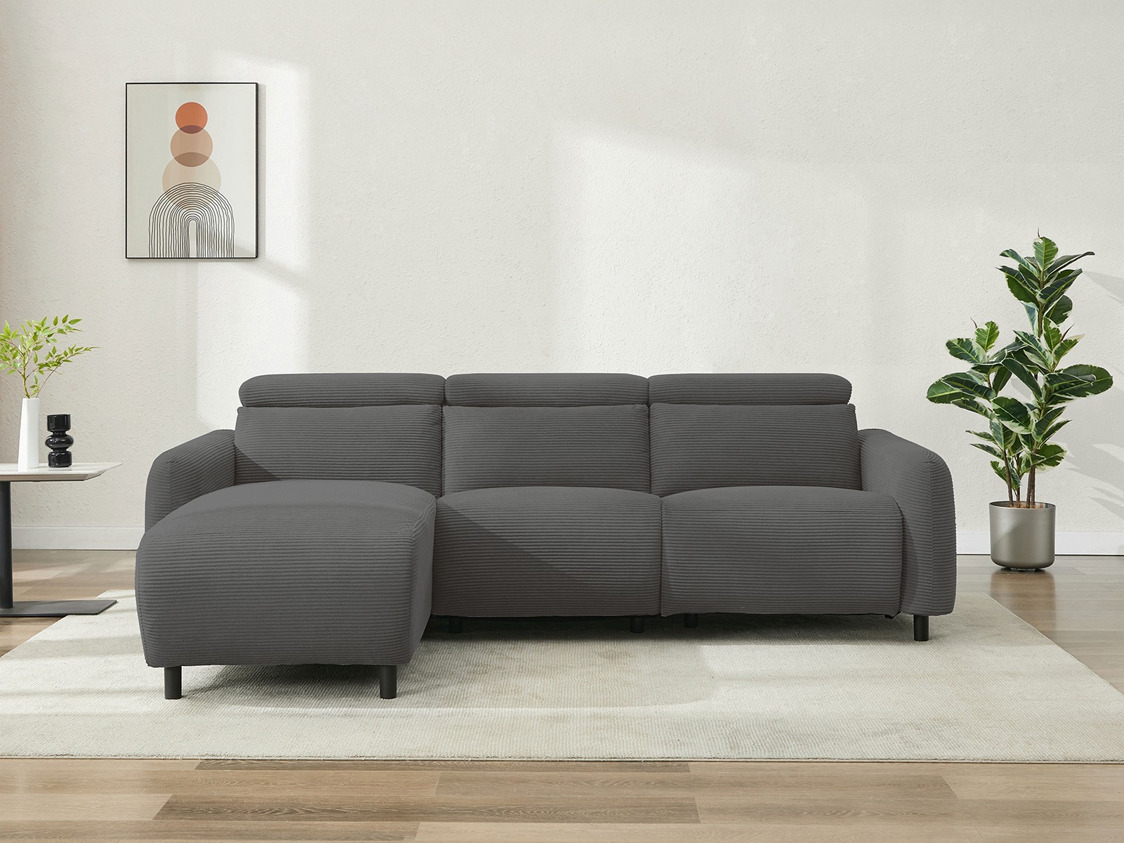 Ecksofa Liegesessel Revbena 104 (Anthrazit)