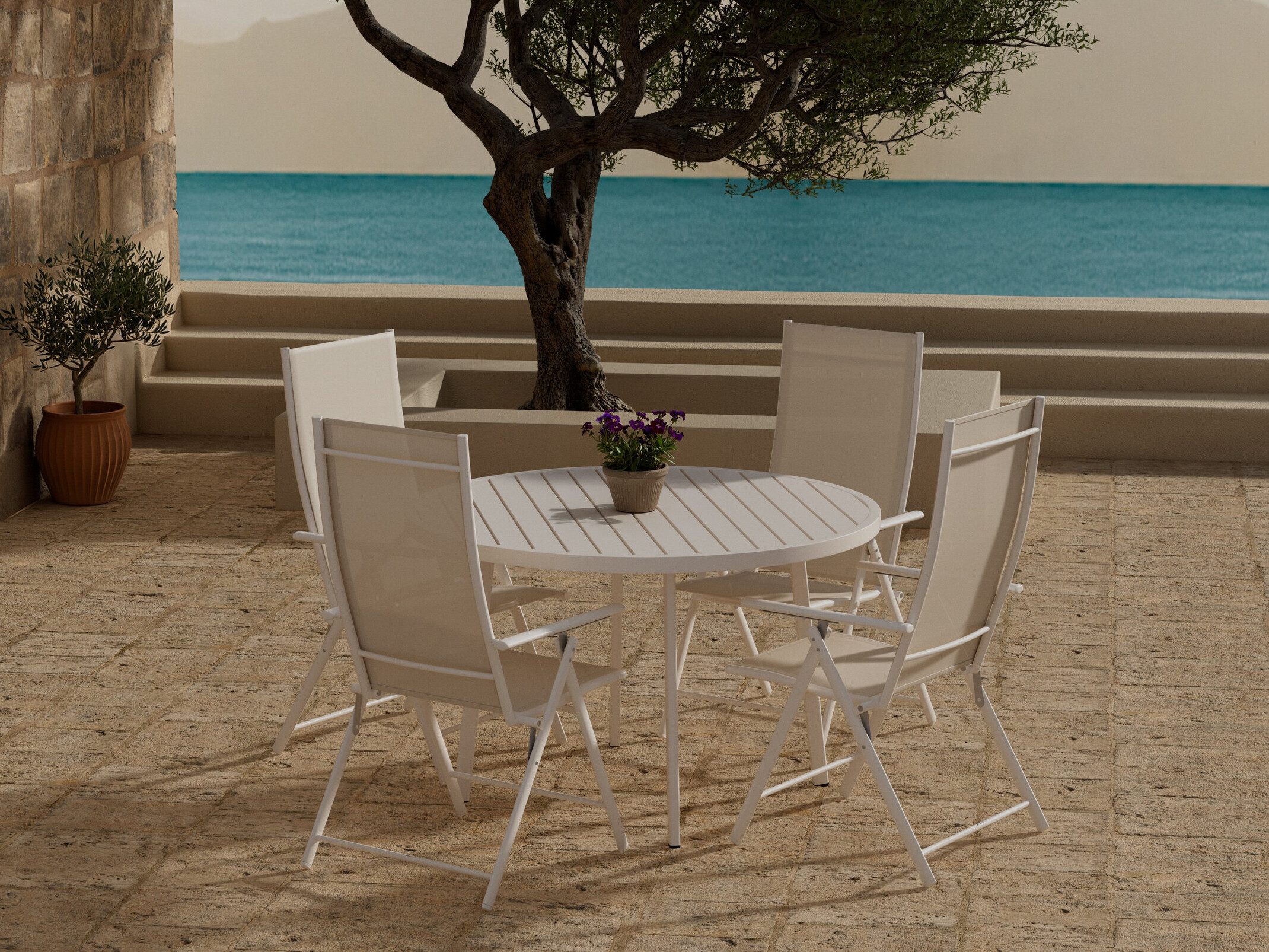 Tisch und Stühle Dallas 5257 (Beige)