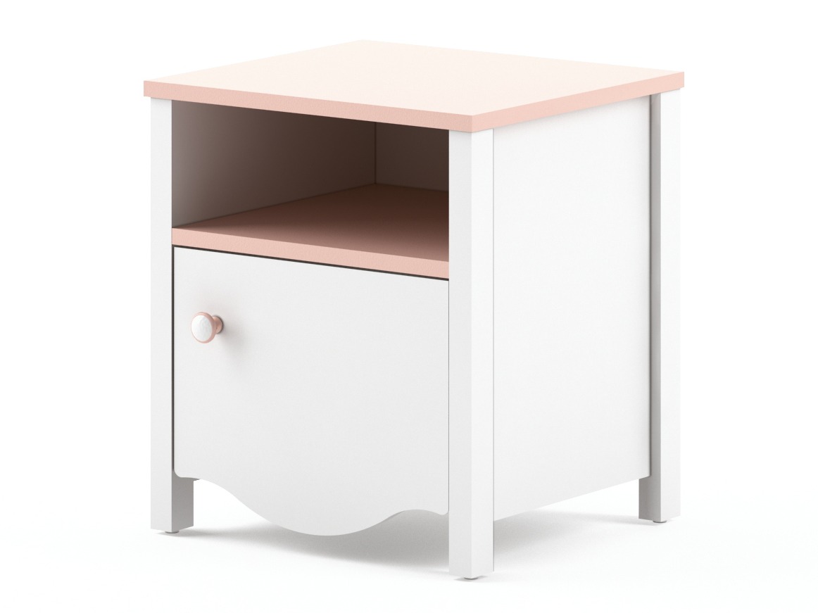 Nachttisch Velferi 117 (Weiss + Rosa)