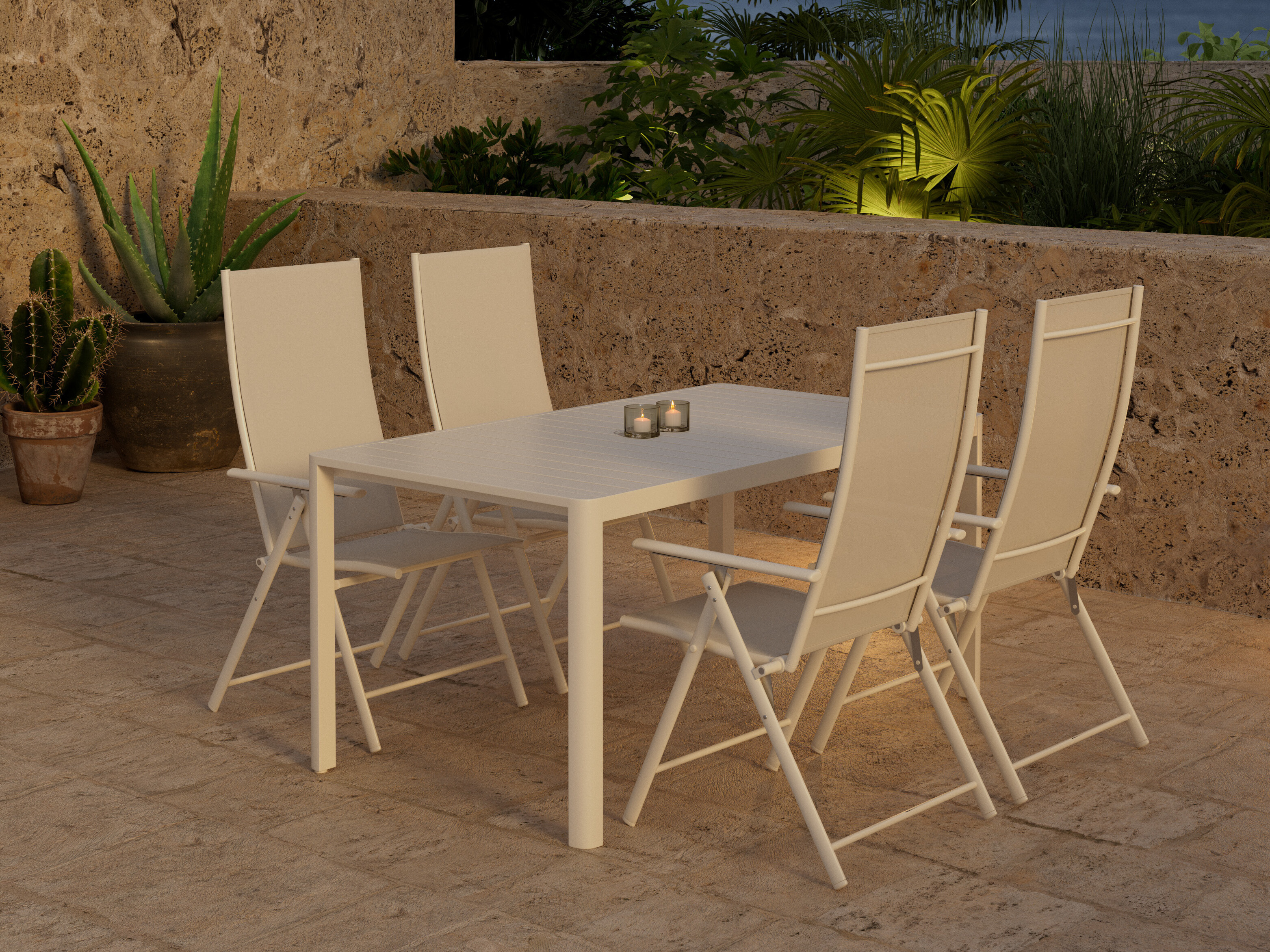 Tisch und Stühle Dallas 5255 (Beige)