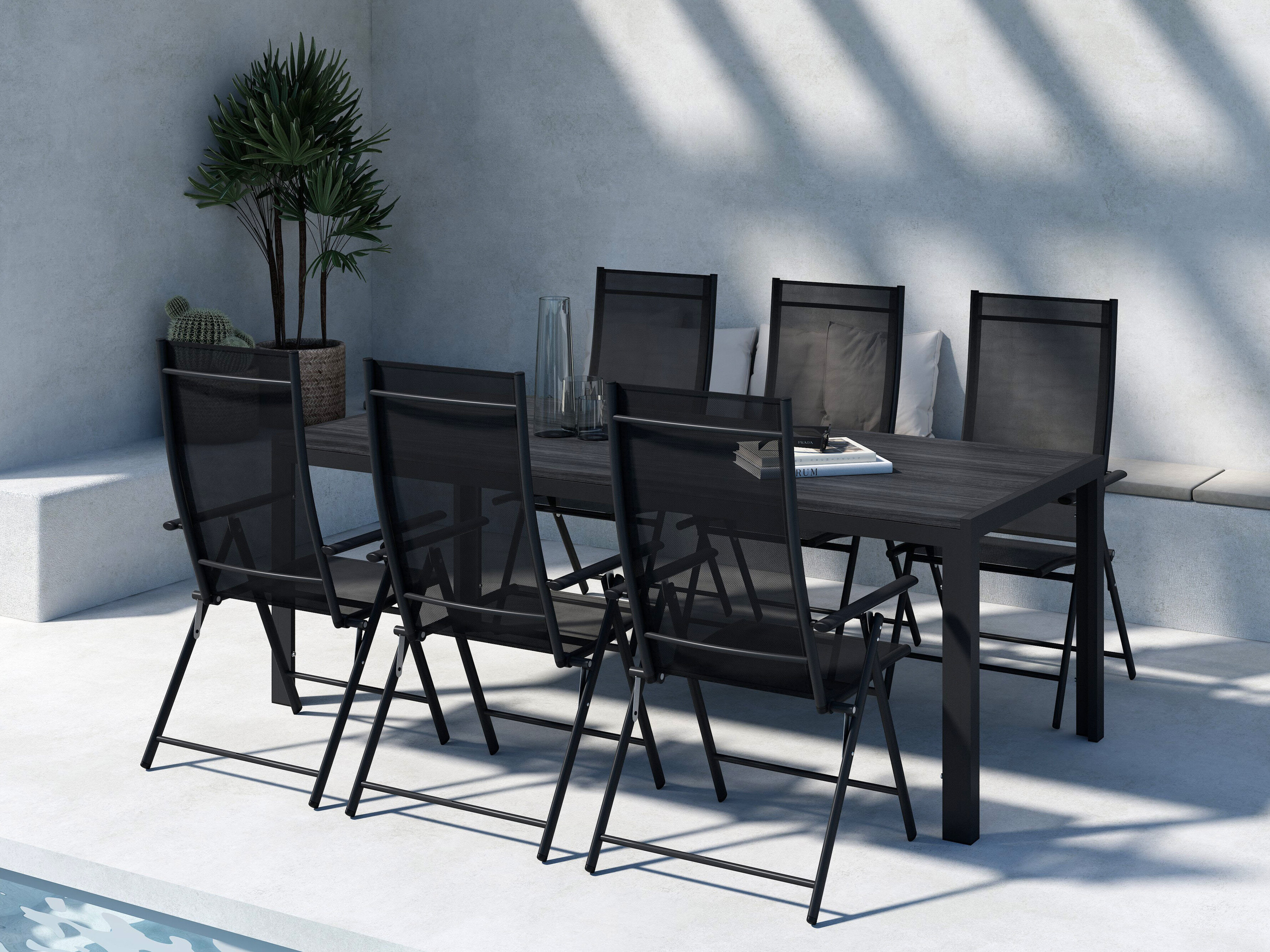 Tisch und Stühle Dallas 5263 (Schwarz)