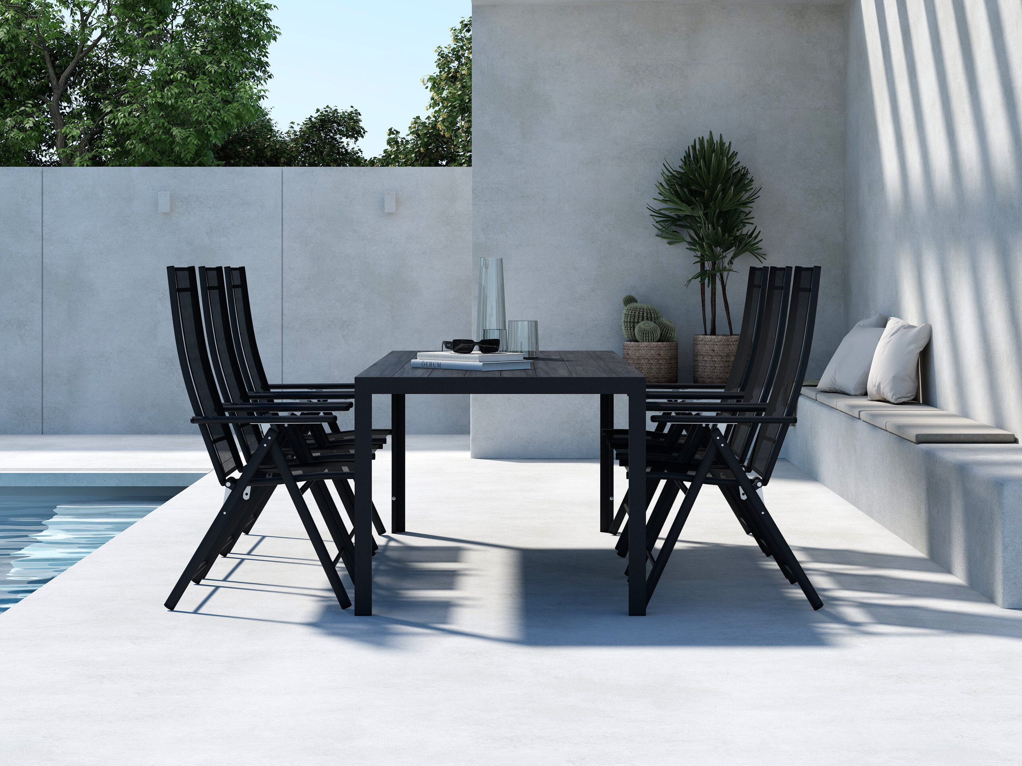 Tisch und Stühle Dallas 5263 (Schwarz)