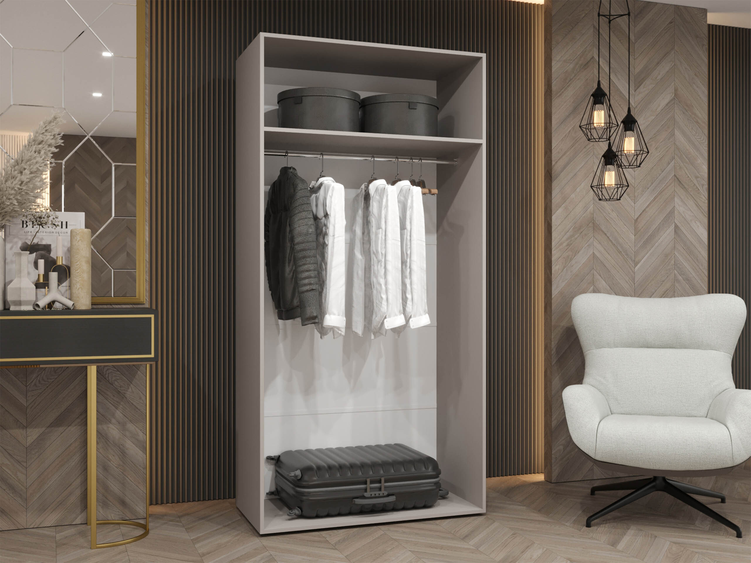 Kleiderschrank Hartford 597 (Schwarz)