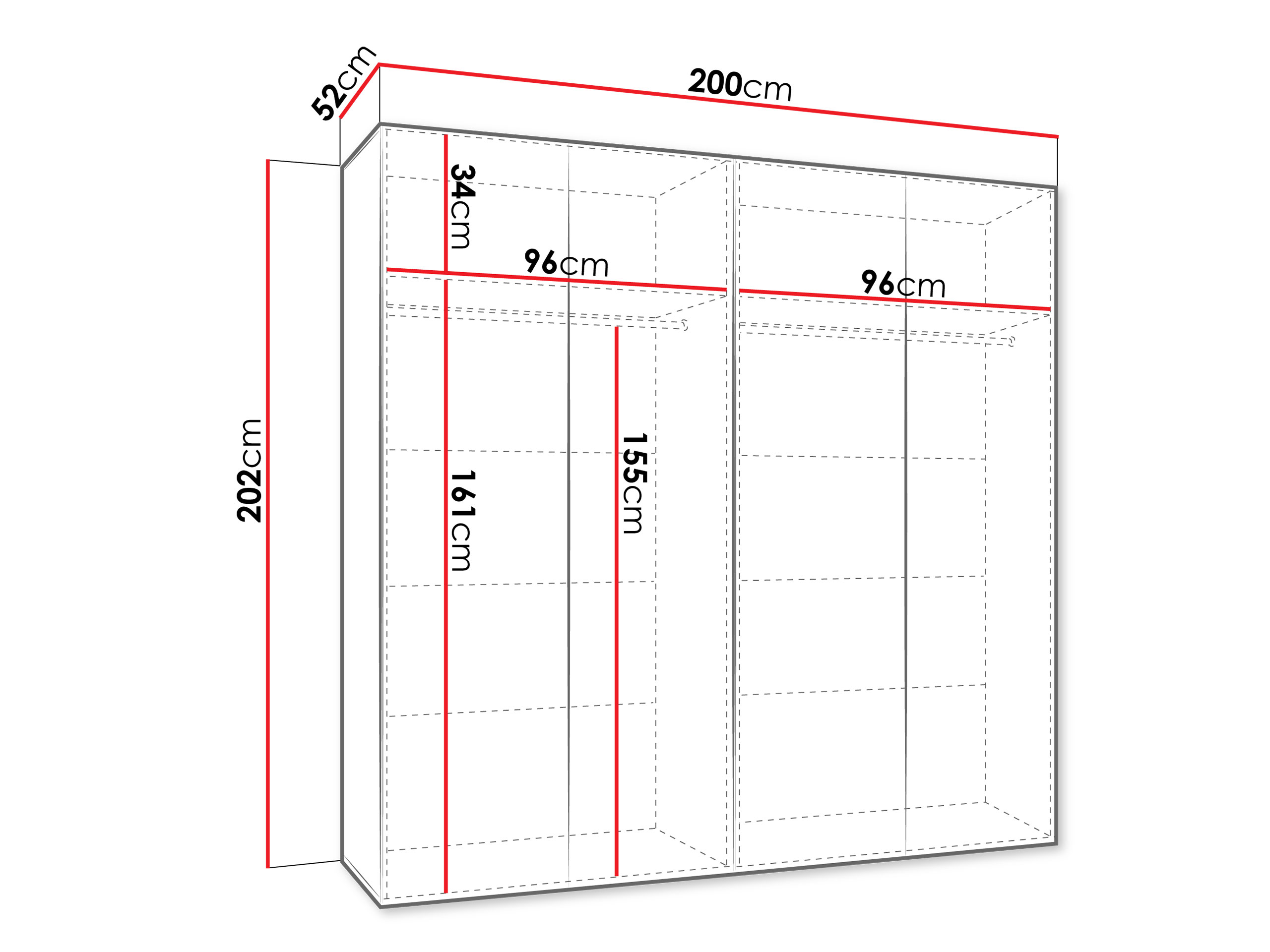 Kleiderschrank Hartford 598 (Weiss)