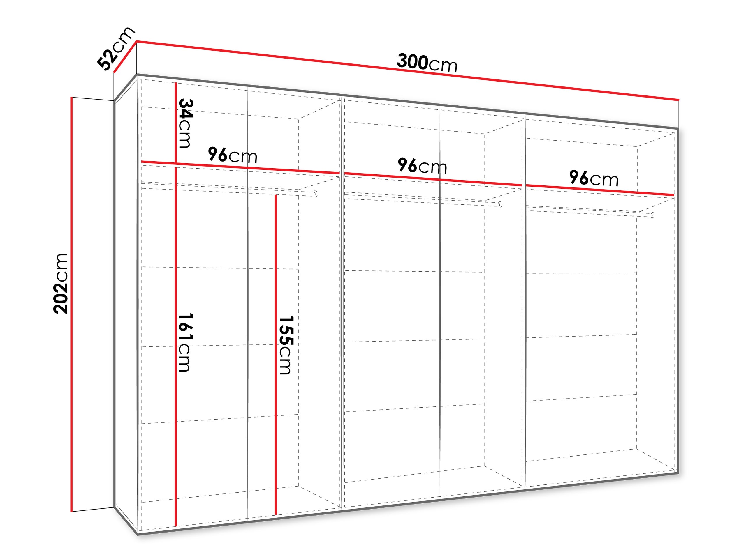 Kleiderschrank Hartford 599 (Schwarz)