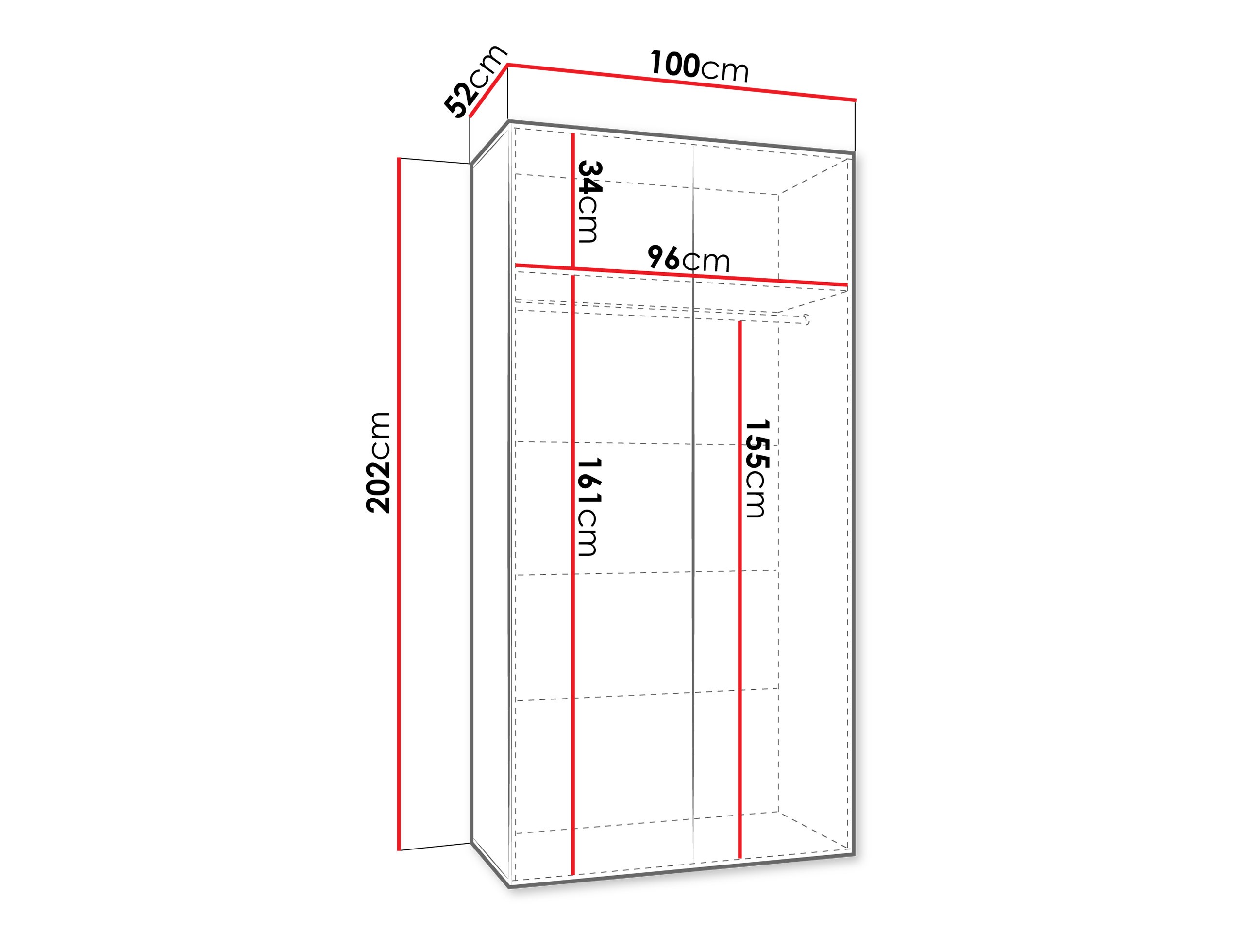 Kleiderschrank Hartford 600 (Schwarz)