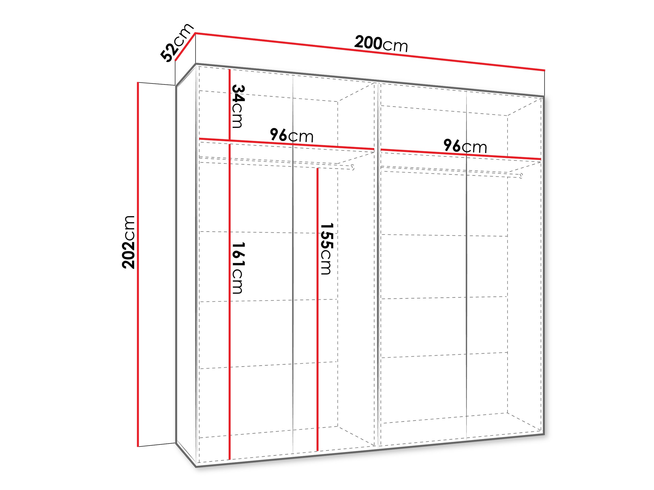 Kleiderschrank Hartford 601 (Weiss)