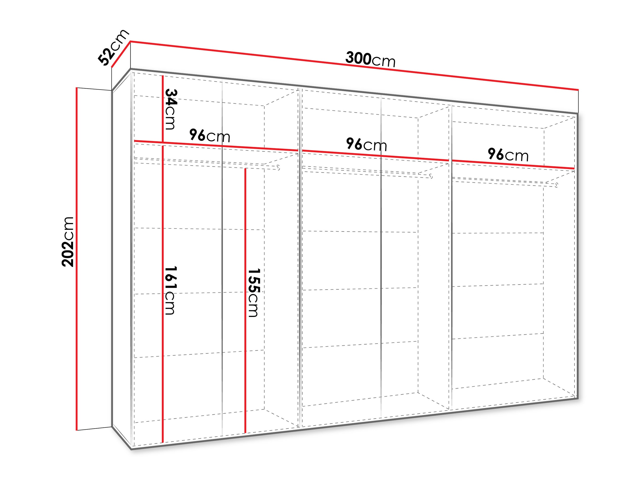 Kleiderschrank Hartford 602 (Weiss)