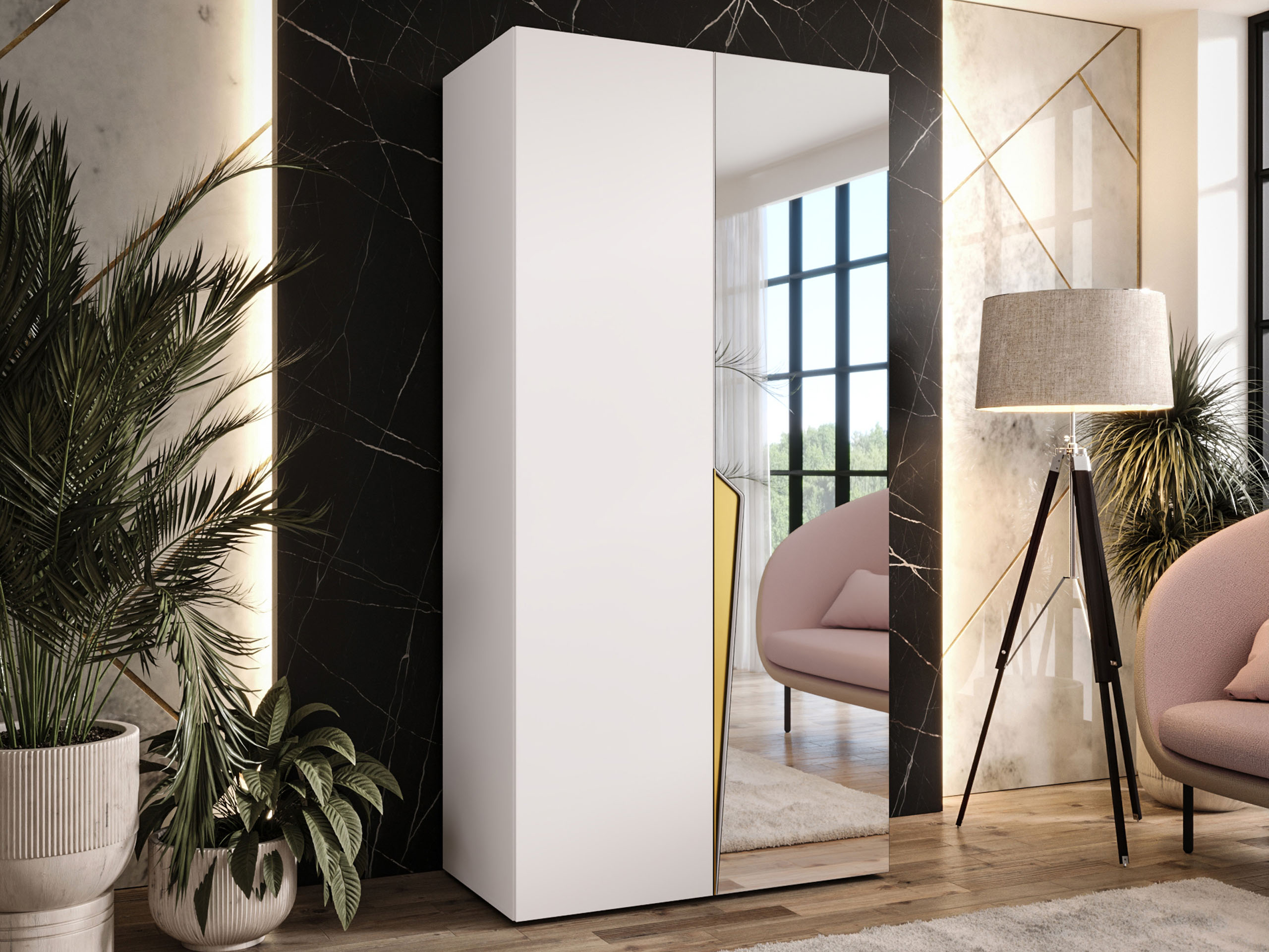 Kleiderschrank Hartford 608 (Weiss)