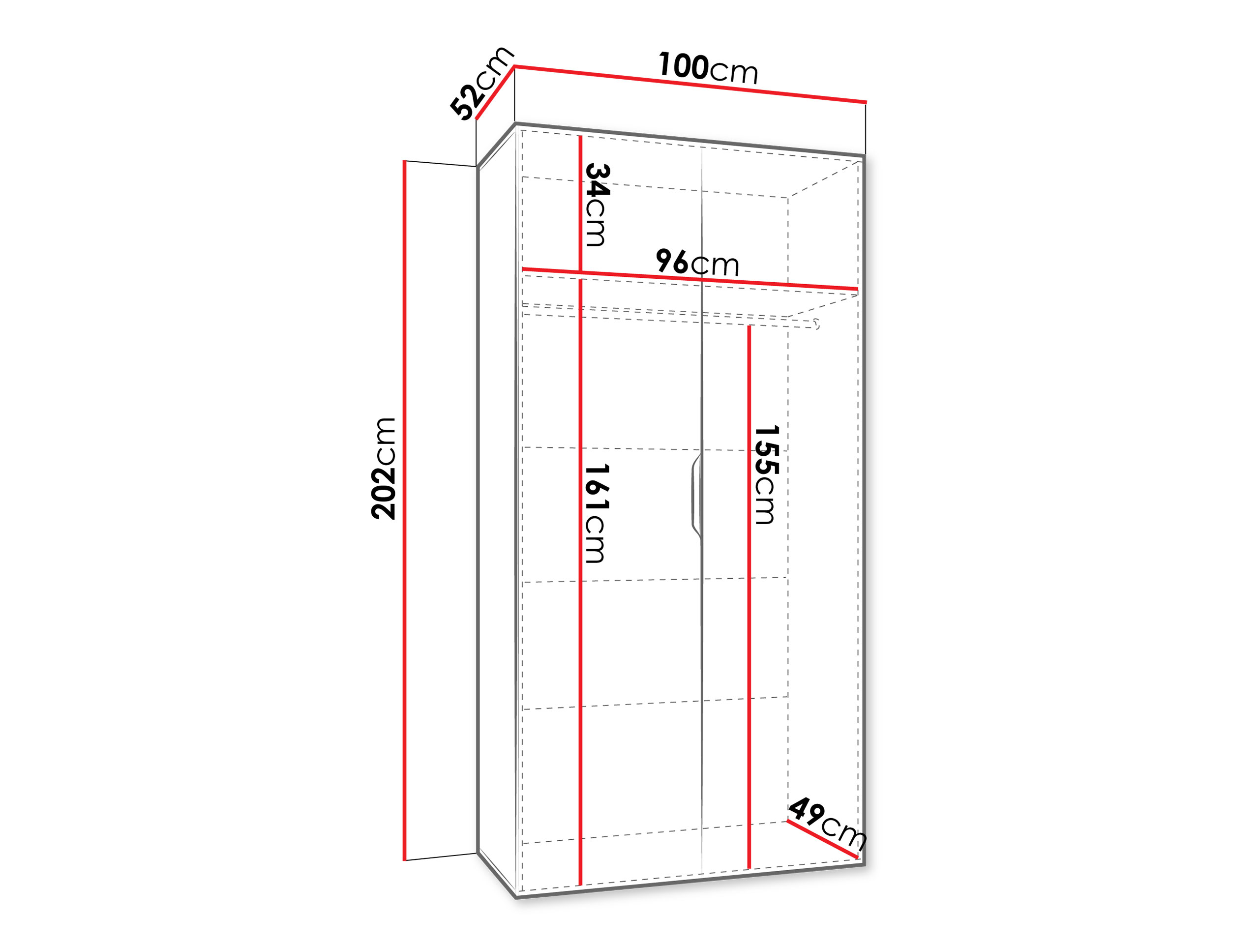 Kleiderschrank Hartford 608 (Weiss)