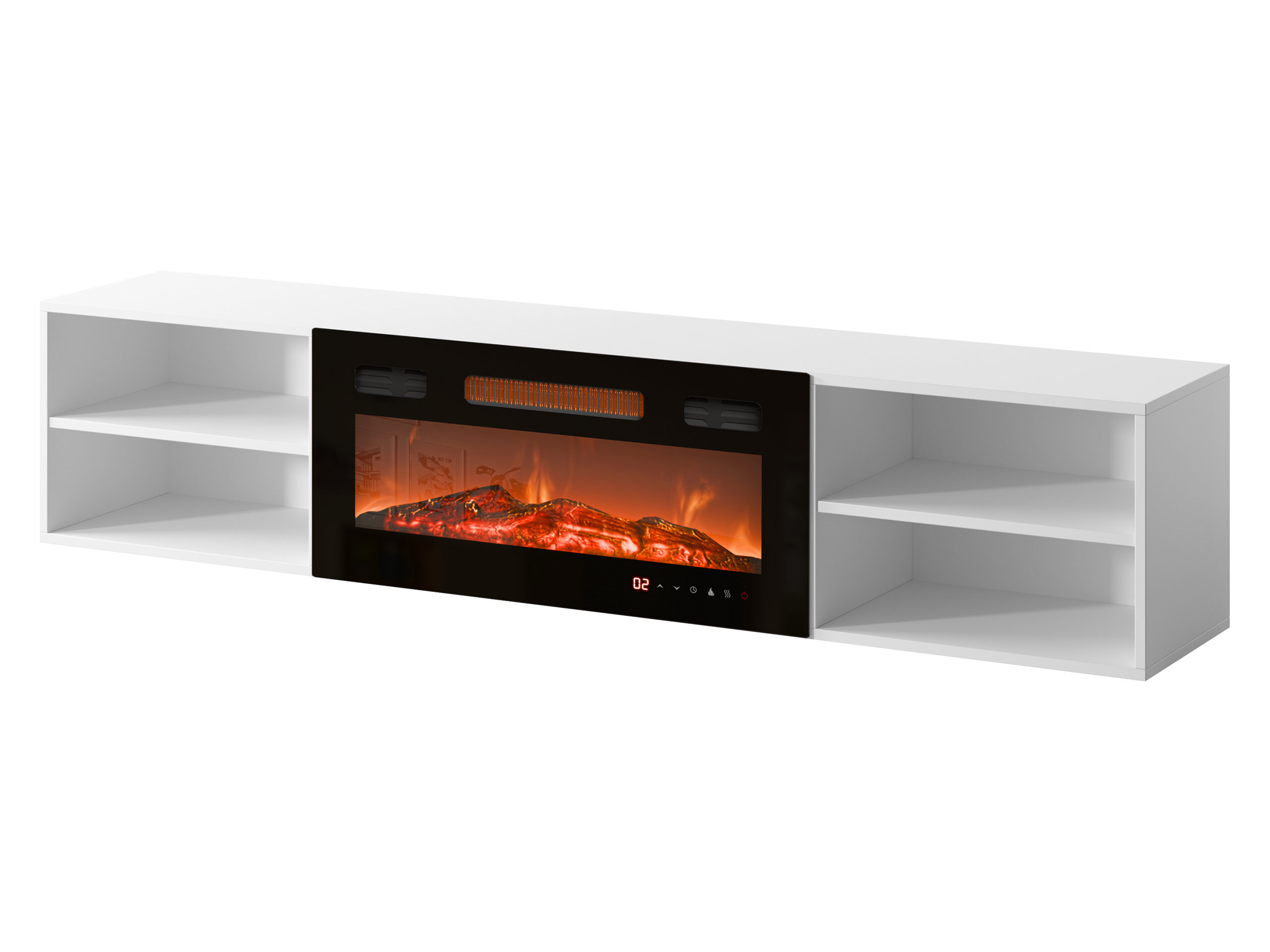 TV-Möbel Charlotte 190 (Weiss + Schwarz)