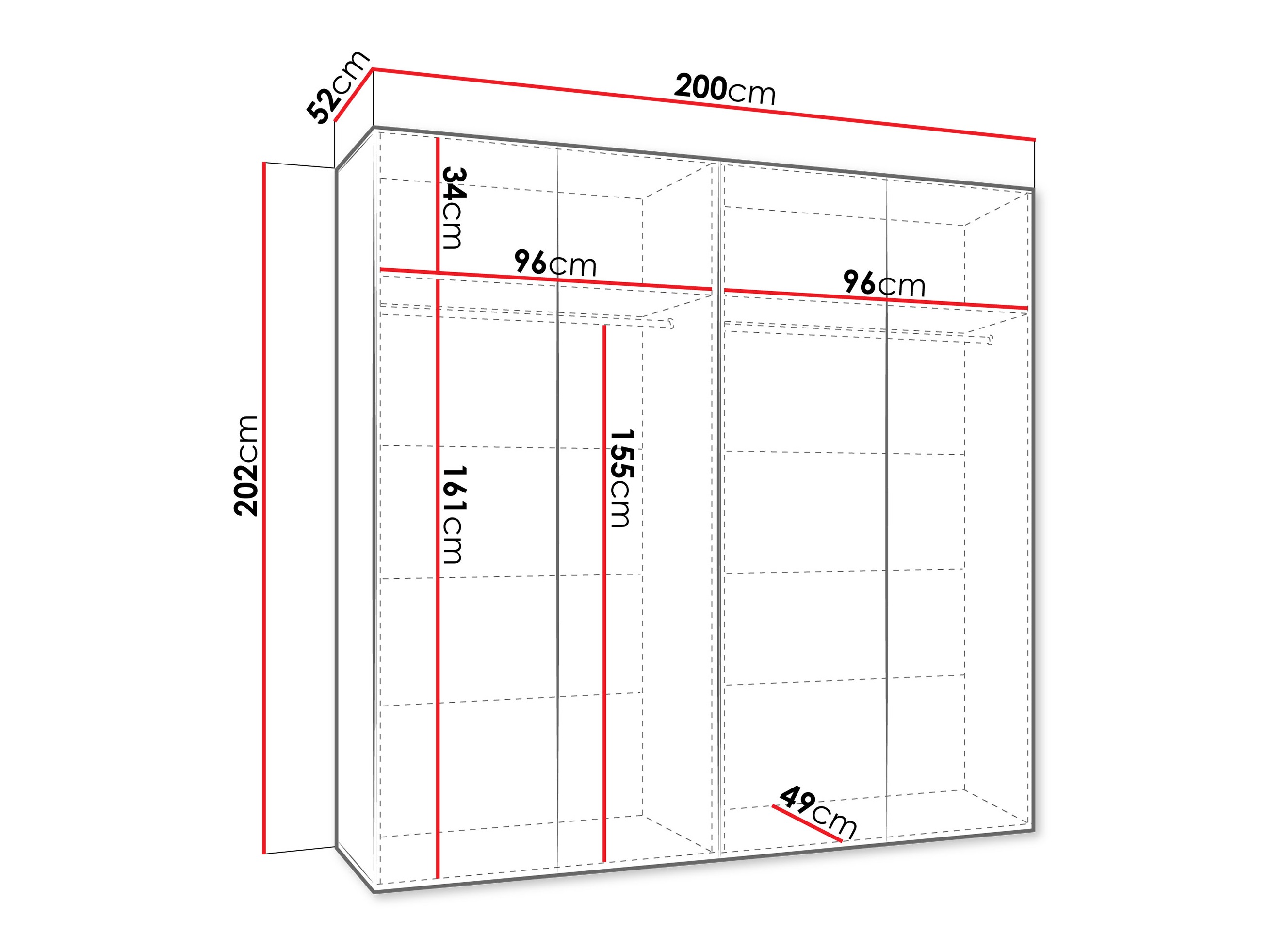 Kleiderschrank Hartford 610 (Kaschmir)