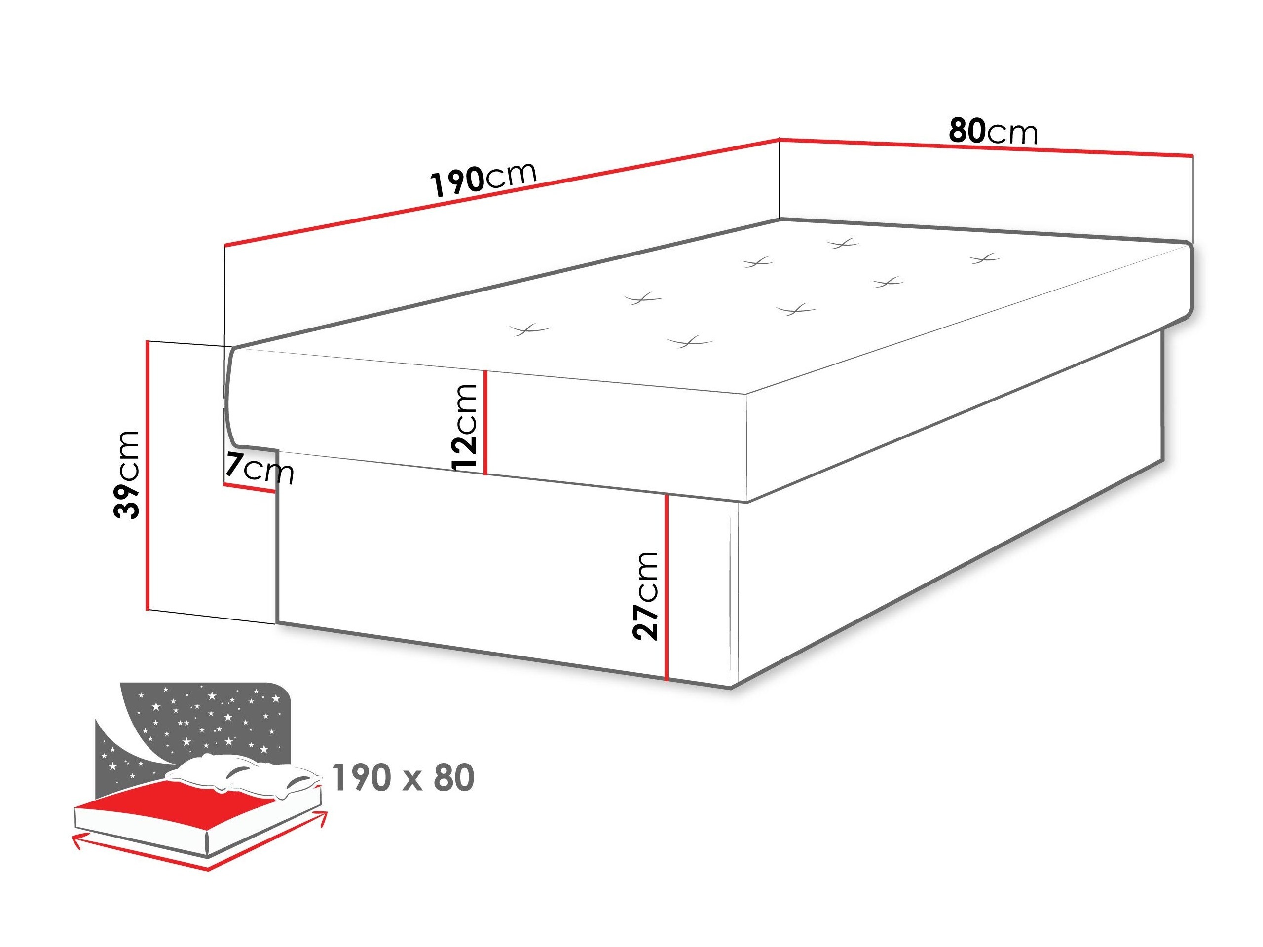 Bett Dover 100 (Weiss)
