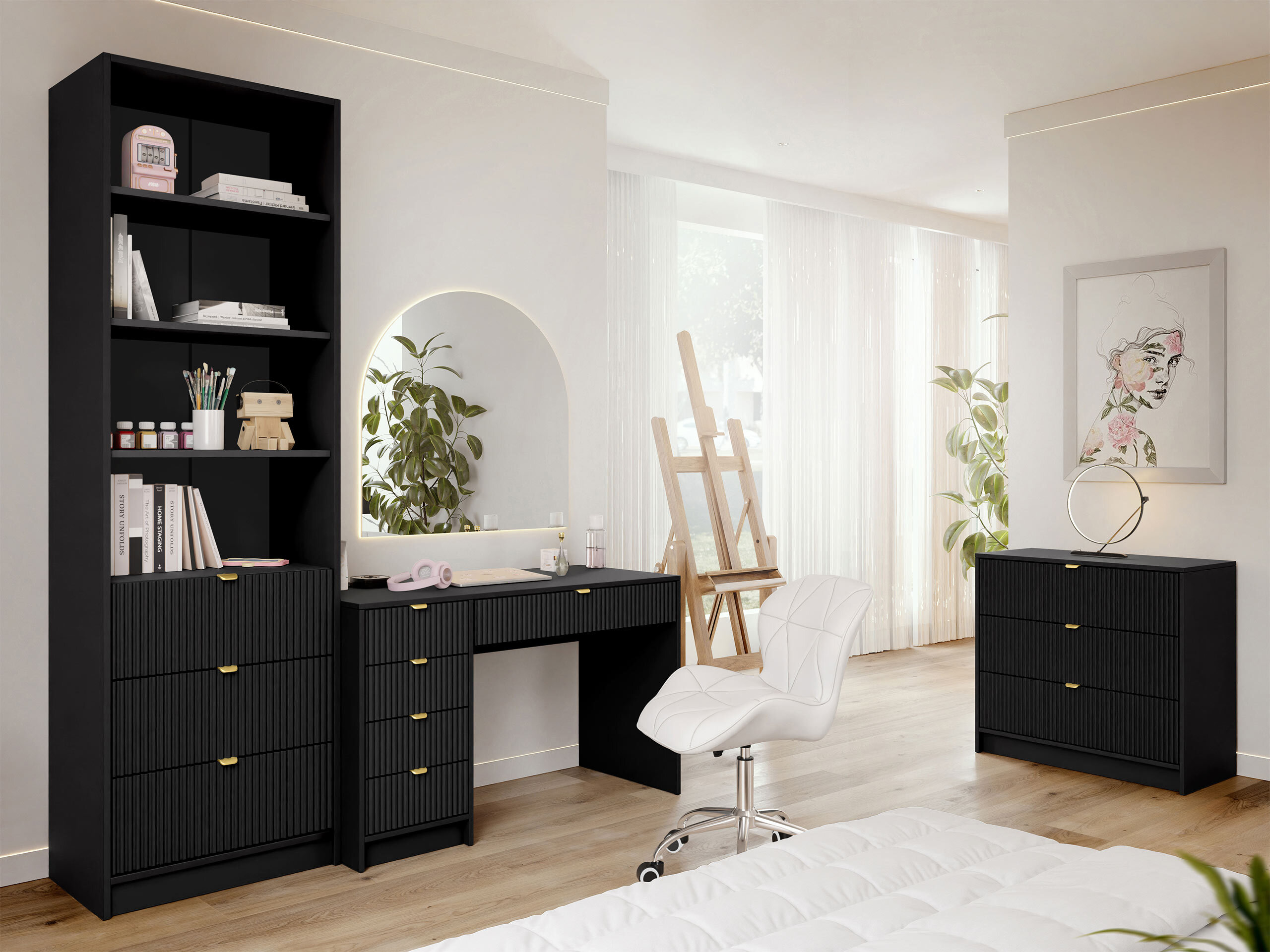 Büro-Set Comfivo Papilio V (Schwarz)