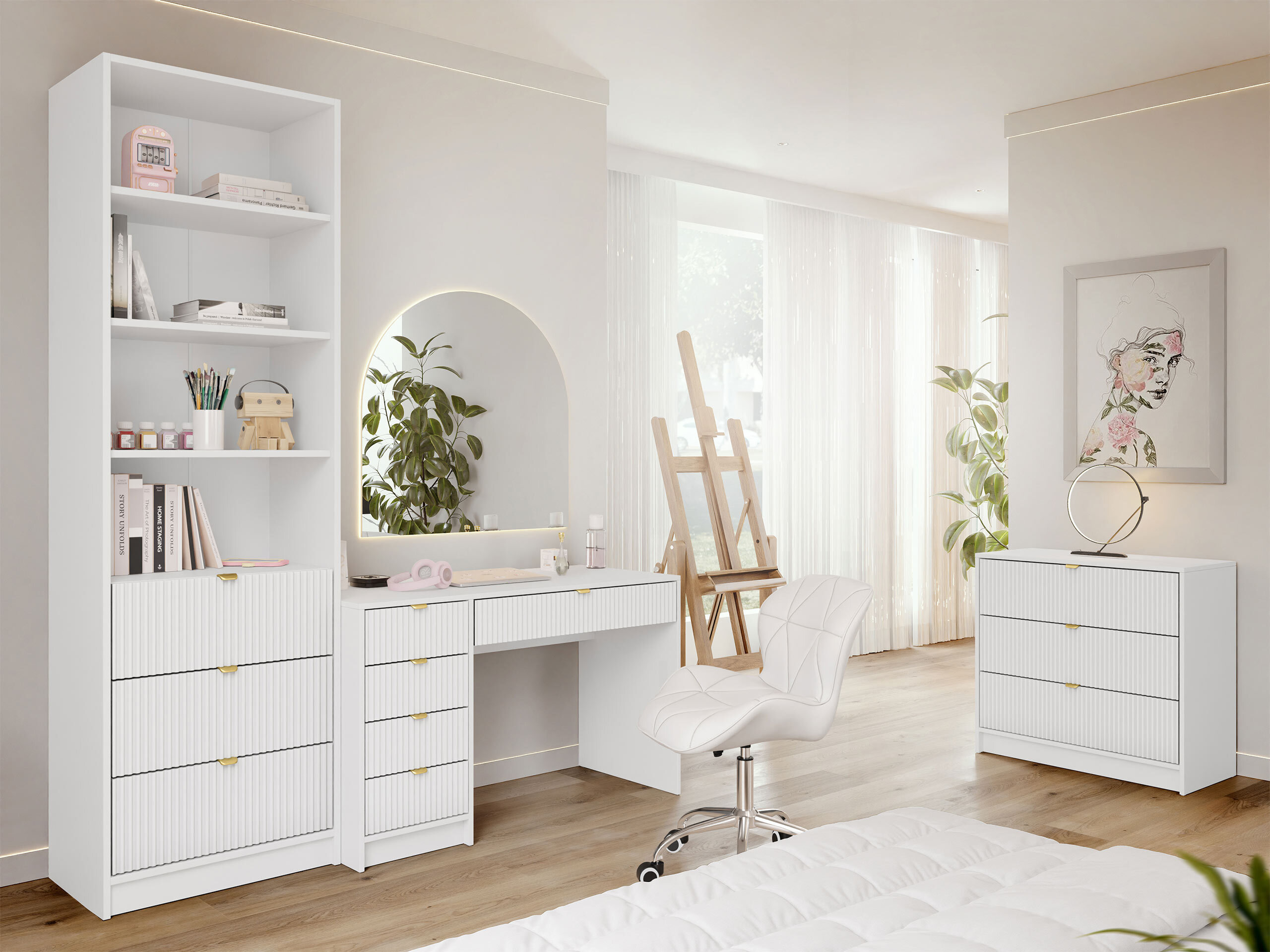 Büro-Set Comfivo Papilio V (Weiss)