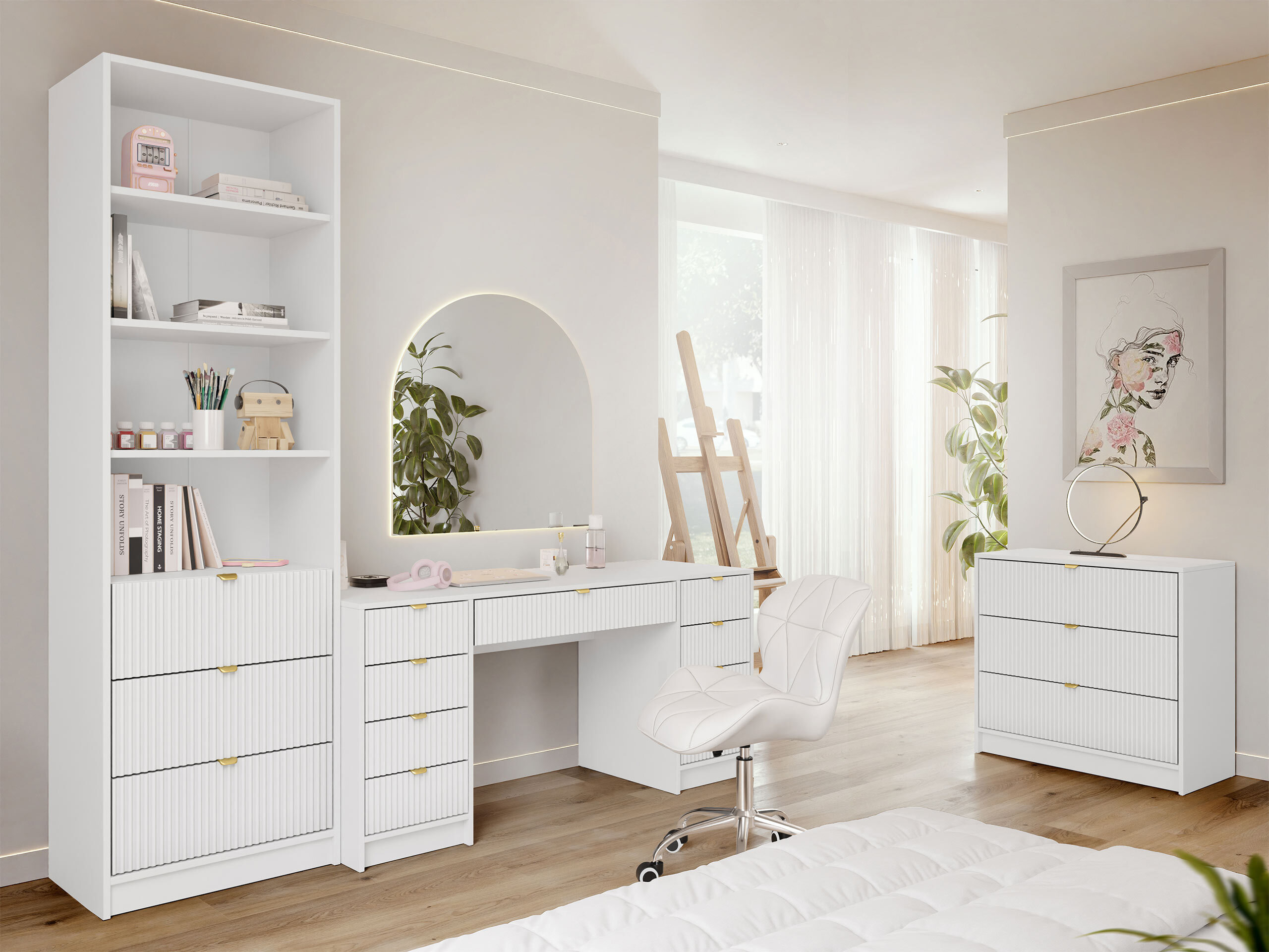 Büro-Set Comfivo Papilio VI (Weiss)