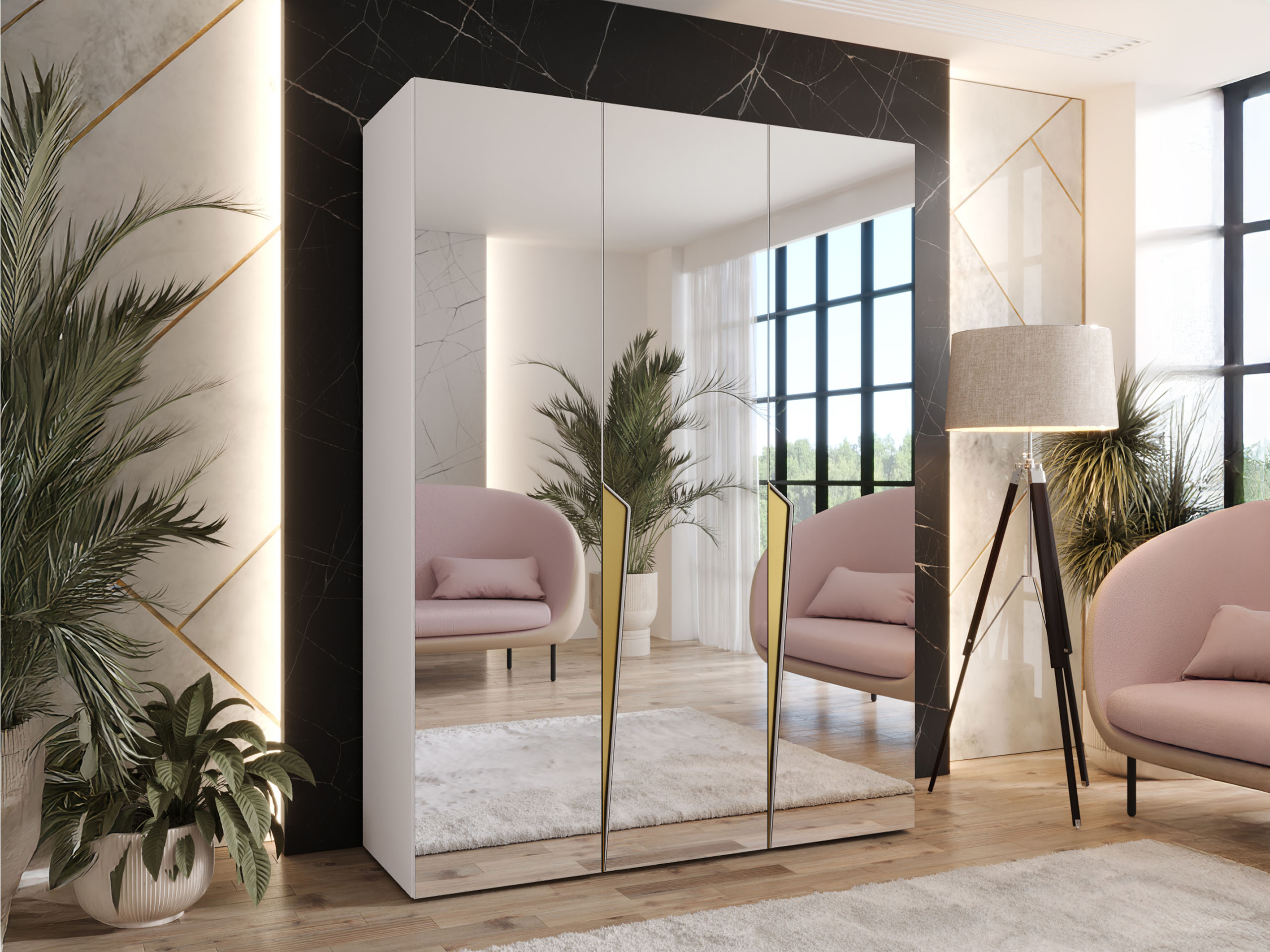 Kleiderschrank Hartford 614 (Weiss)